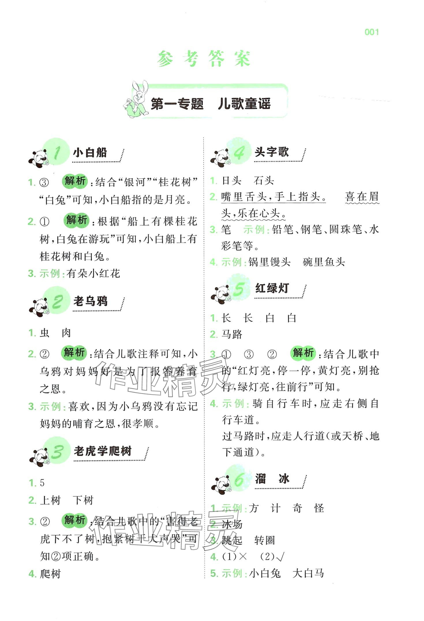 2024年全科閱讀一年級語文人教版 第1頁
