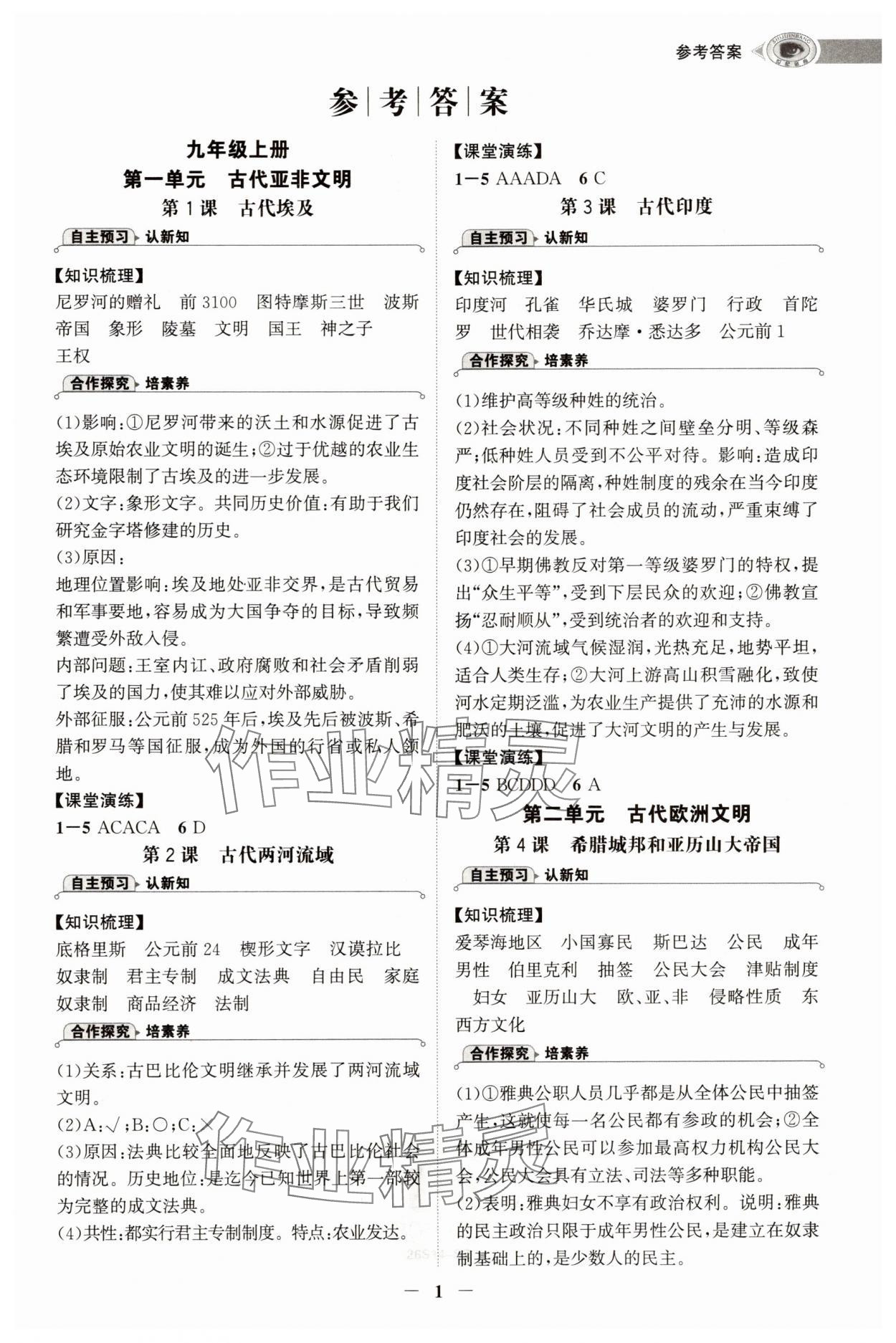 2025年世纪金榜初中学习方略九年级历史全一册人教版深圳专版 第1页