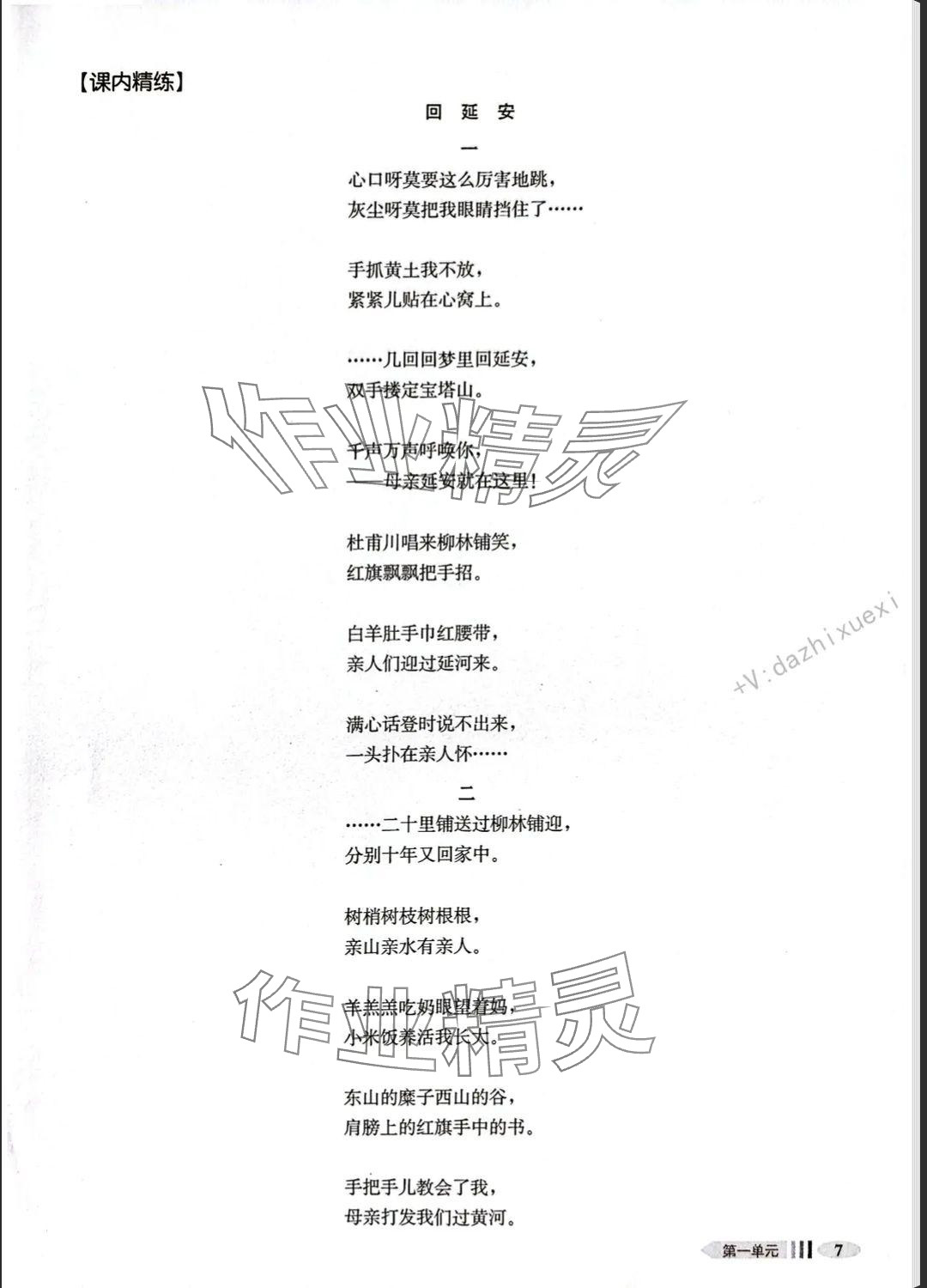 2025年中學生語文同步精練八年級下冊人教版五四制 參考答案第11頁
