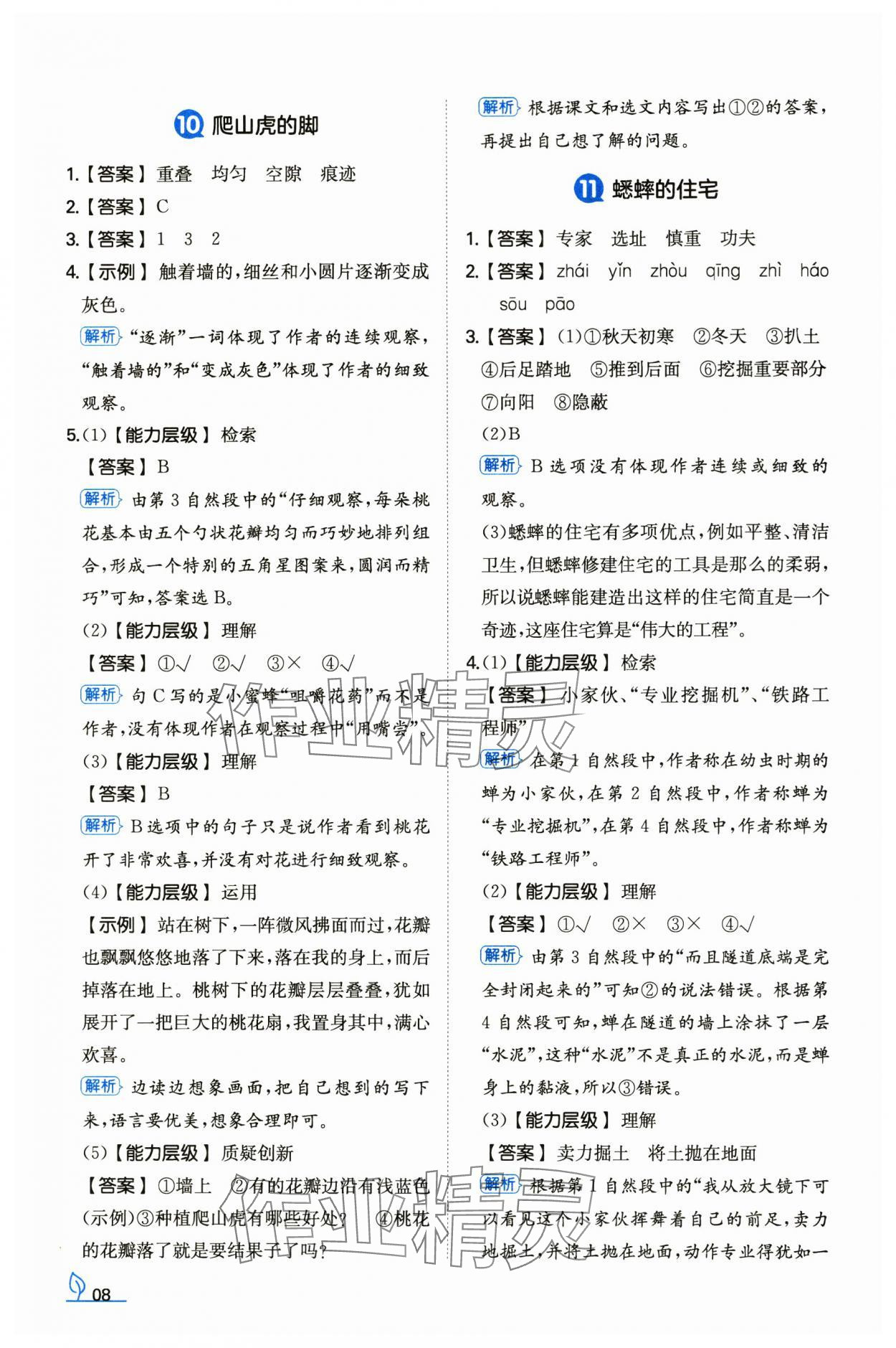 2024年一本同步訓(xùn)練四年級語文上冊人教版浙江專版 第8頁