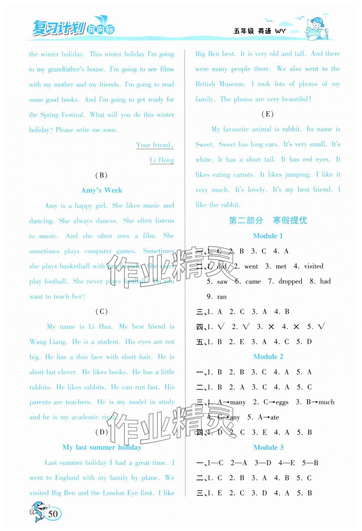 2025年复习计划风向标寒五年级英语外研版 第2页