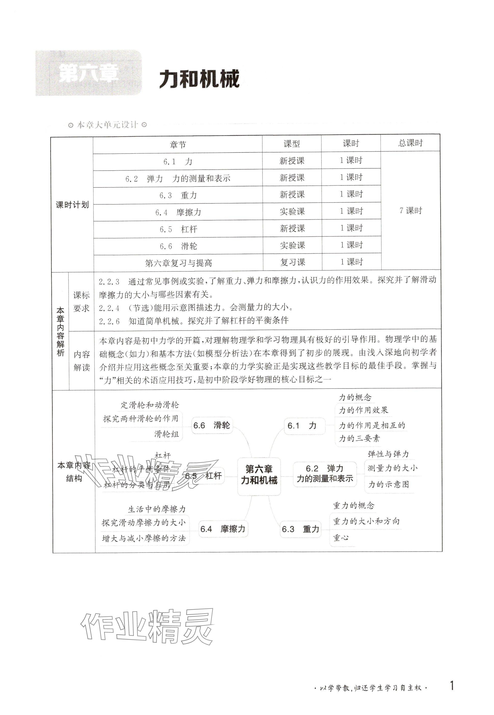 2025年金太阳导学案八年级物理下册沪粤版 参考答案第1页