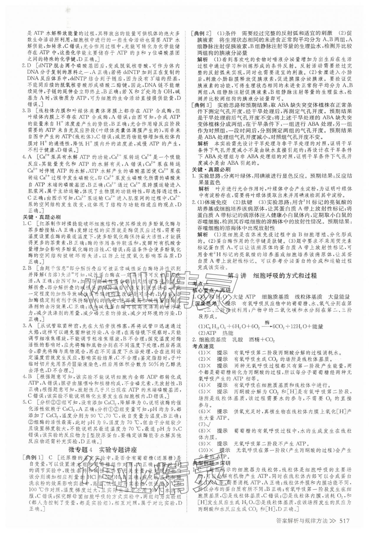2025年創新設計高考總復習高中生物 參考答案第11頁