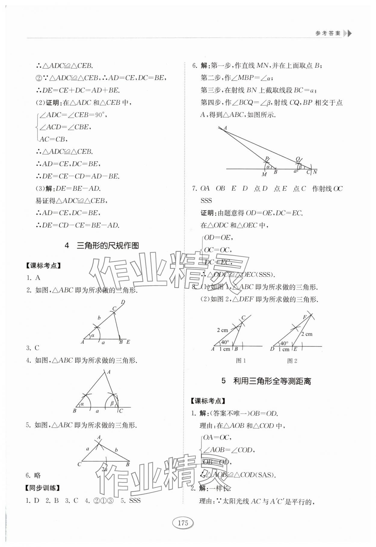 2024年同步練習(xí)冊山東科學(xué)技術(shù)出版社七年級數(shù)學(xué)上冊魯教版 參考答案第4頁