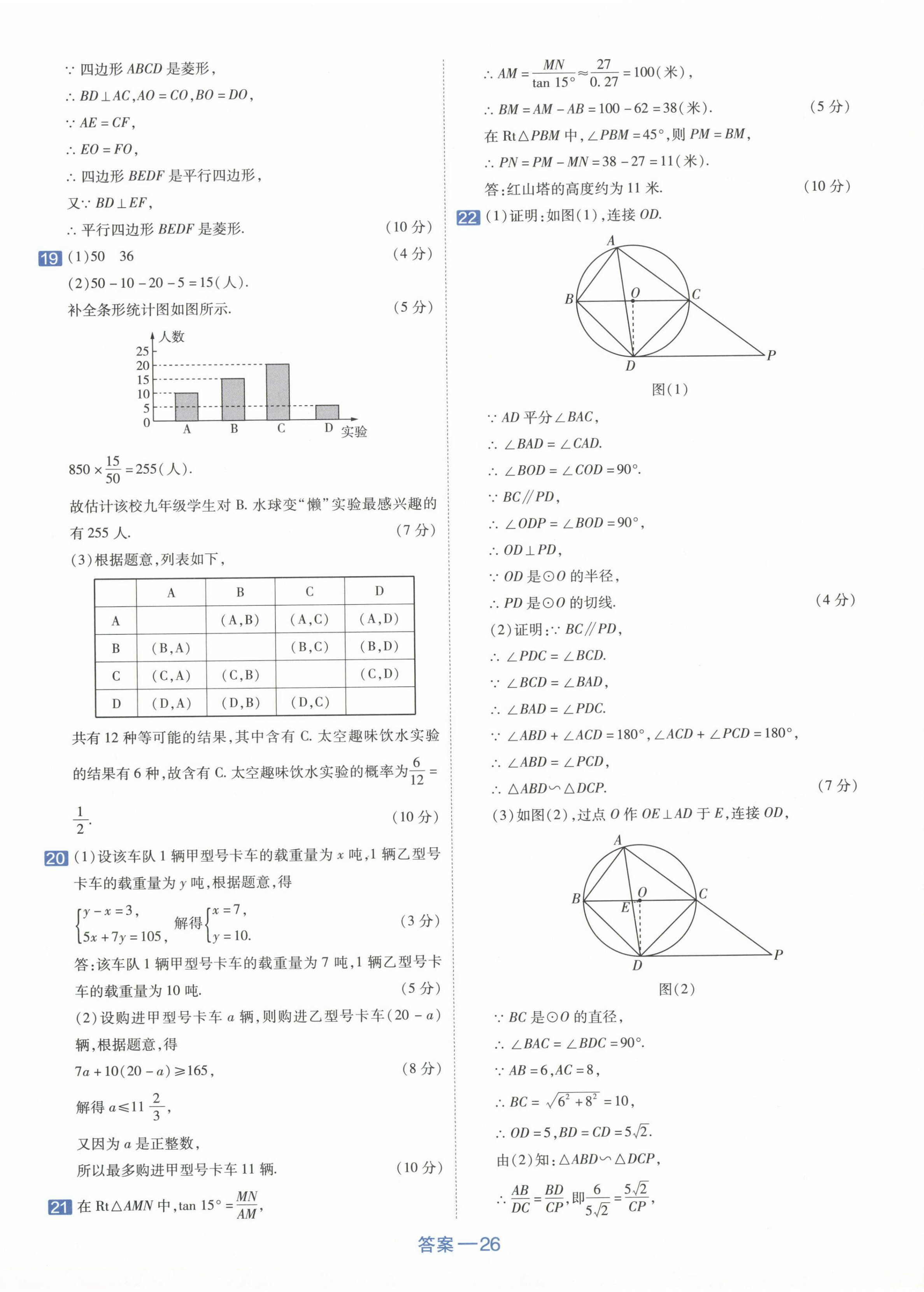 2024年金考卷中考45套匯編數(shù)學(xué)新疆專版 第26頁