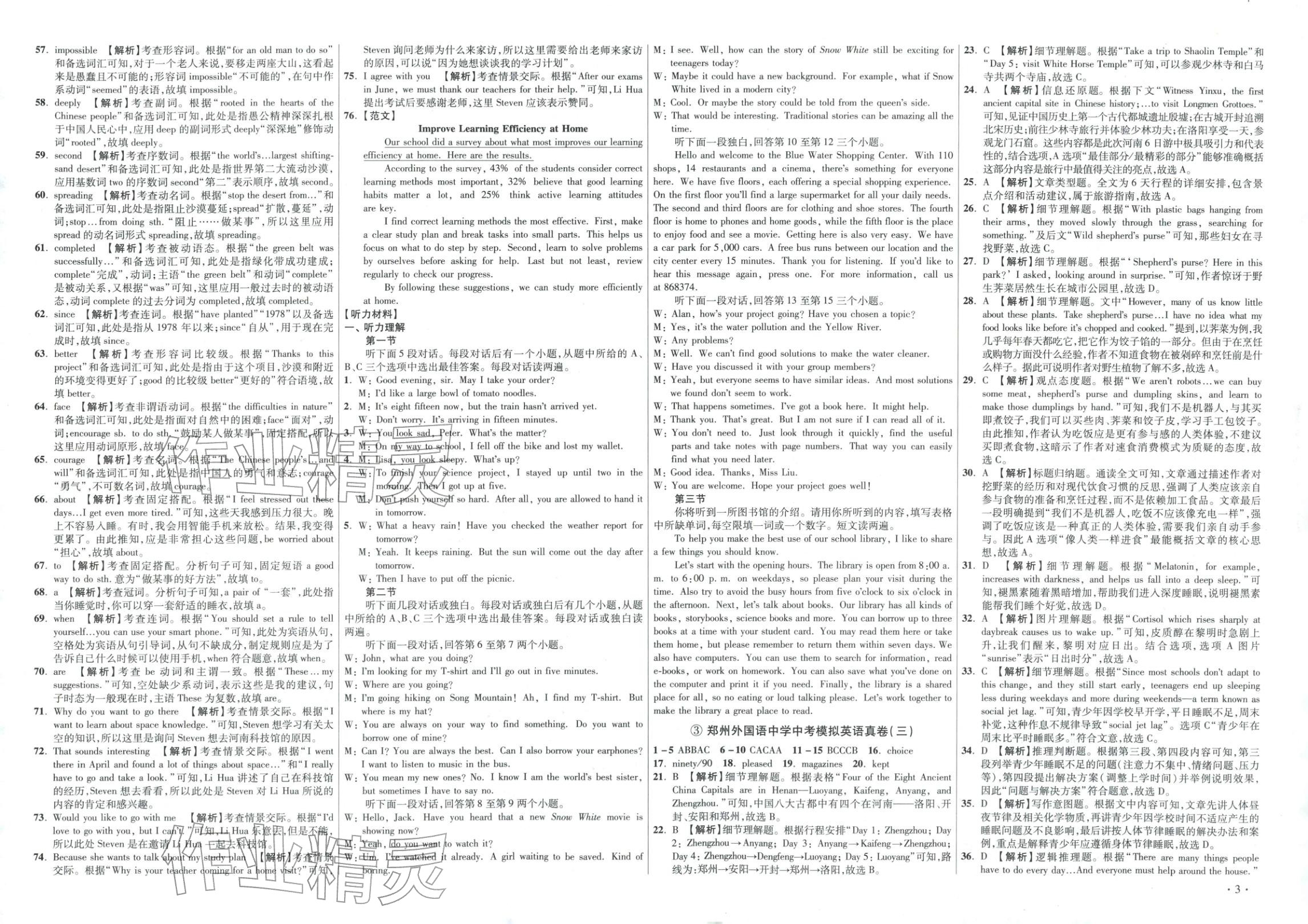 2026年初中毕业升学真题详解英语河南专版 第3页