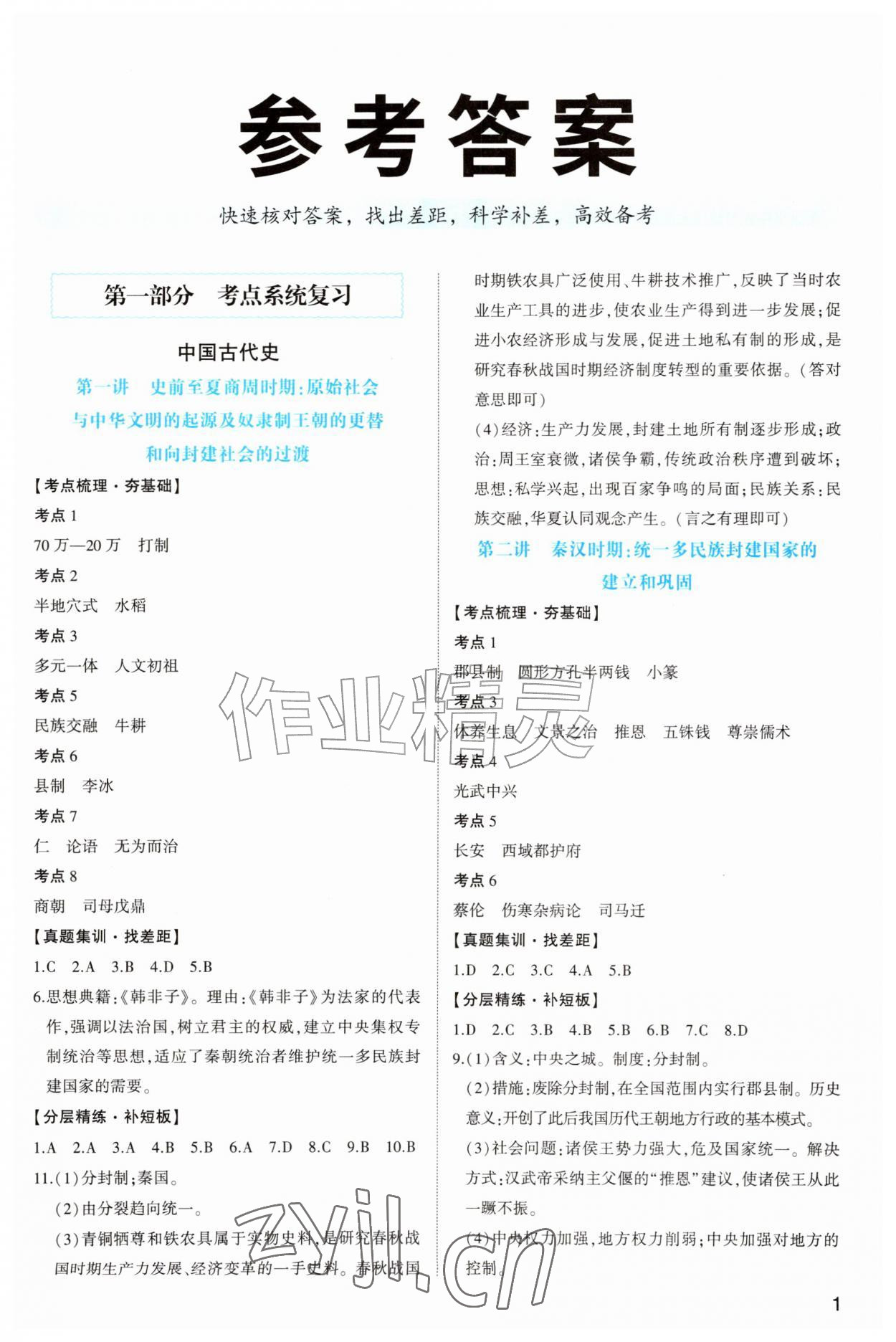 2026年初中总复习手册山东科学技术出版社九年级历史全一册人教版&nbsp;第1页
