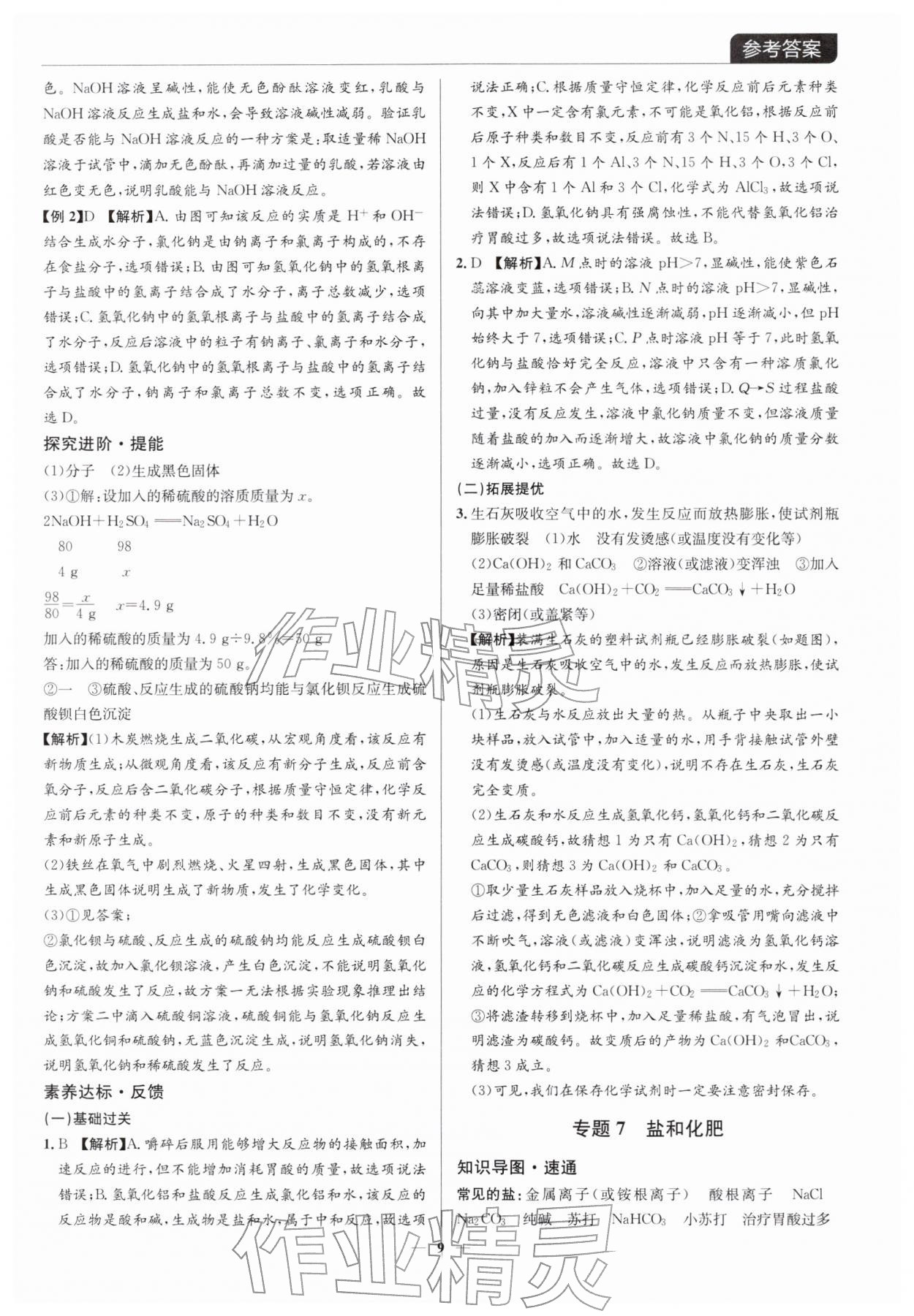 2026年廣東名師講練通中考總復(fù)習(xí)化學(xué)深圳專版&nbsp;參考答案第9頁