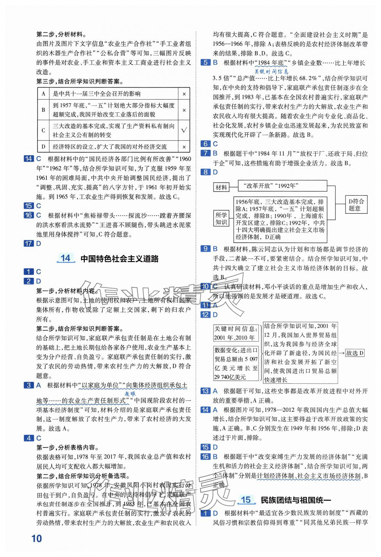 2024年金考卷中考45套匯編歷史山西專版紫色封面 參考答案第10頁