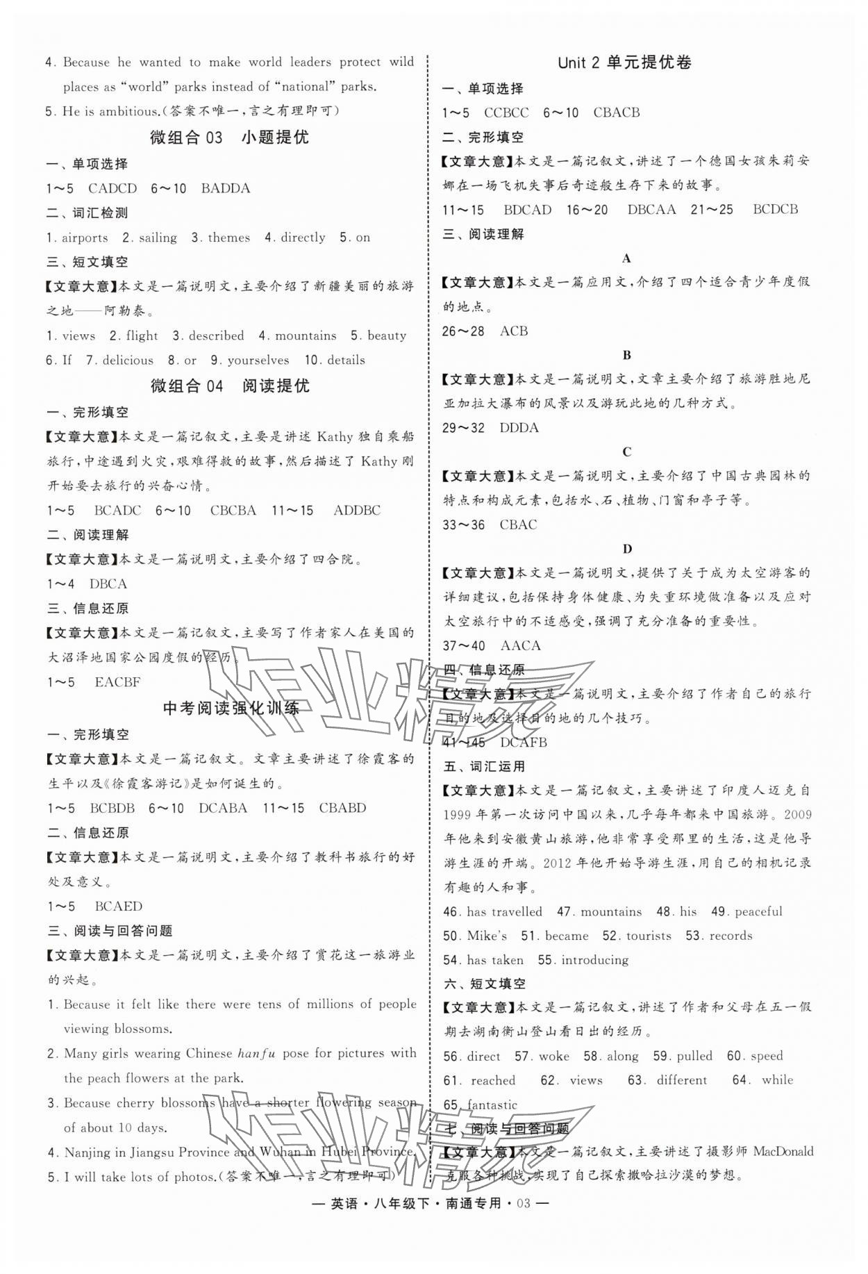 2025年學(xué)霸組合訓(xùn)練八年級(jí)英語(yǔ)下冊(cè)譯林版南通專(zhuān)版 第3頁(yè)