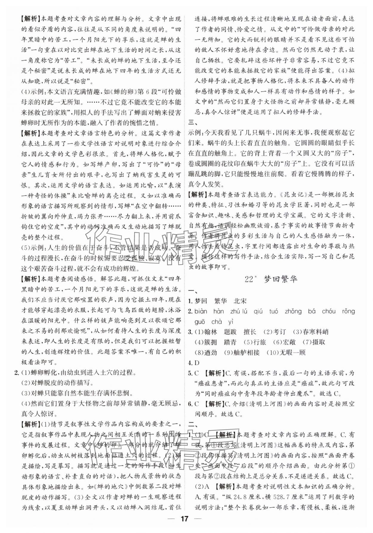 2023年考點專練八年級語文上冊人教版深圳專版 第17頁