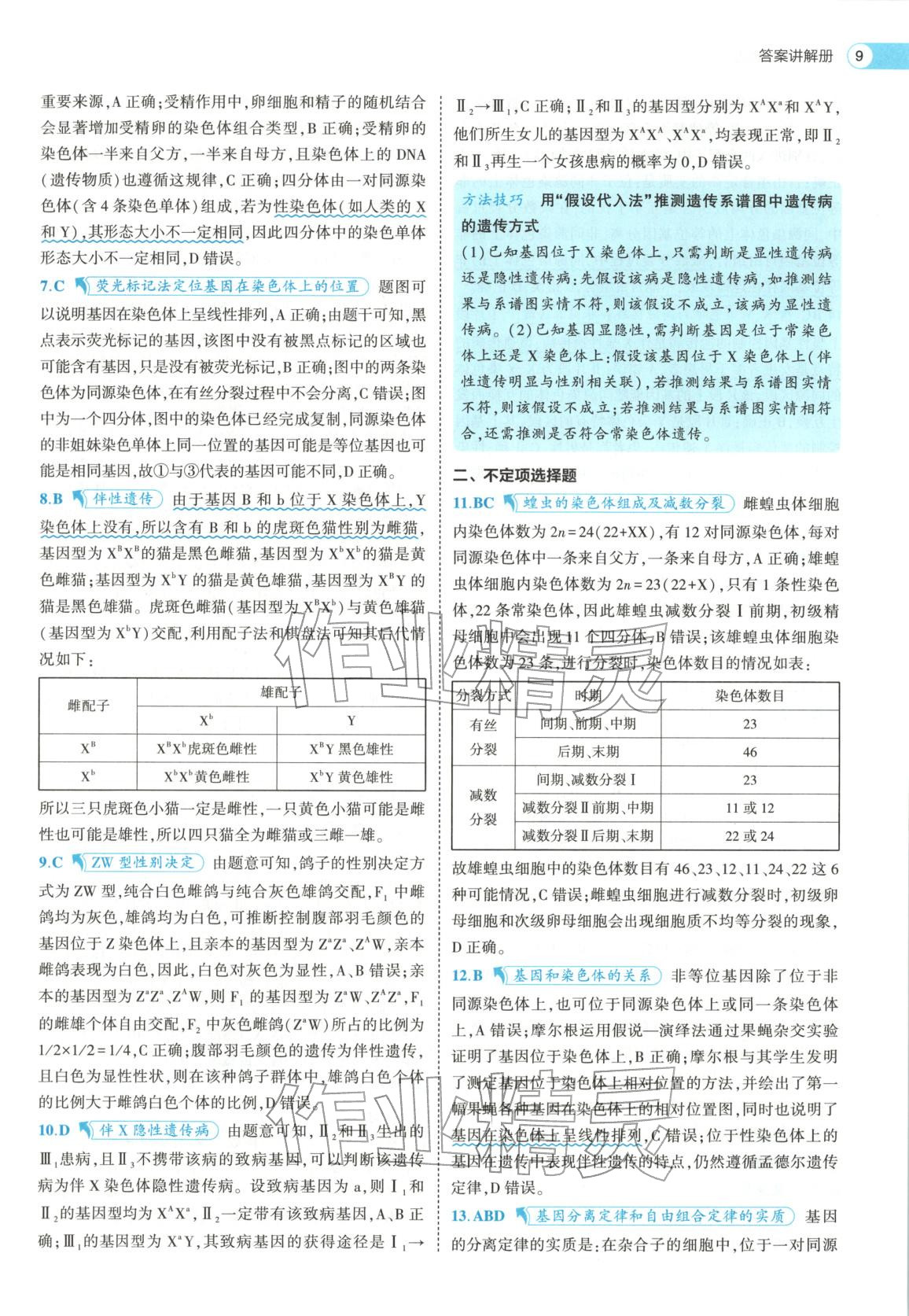2026年53高中全优卷高中生物必修第二册人教版&nbsp;第9页