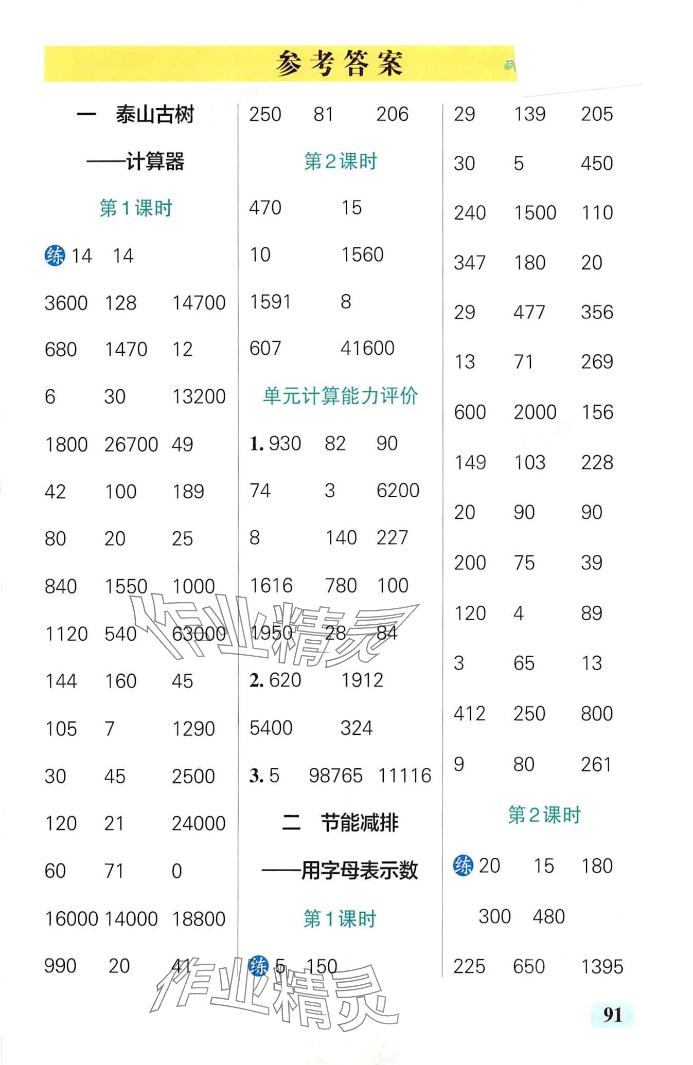 2024年小學學霸口算四年級數(shù)學下冊青島版 第1頁