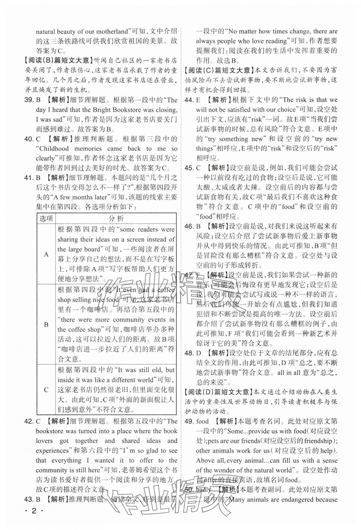 2024年开路先锋试题精选英语山西专版 第2页