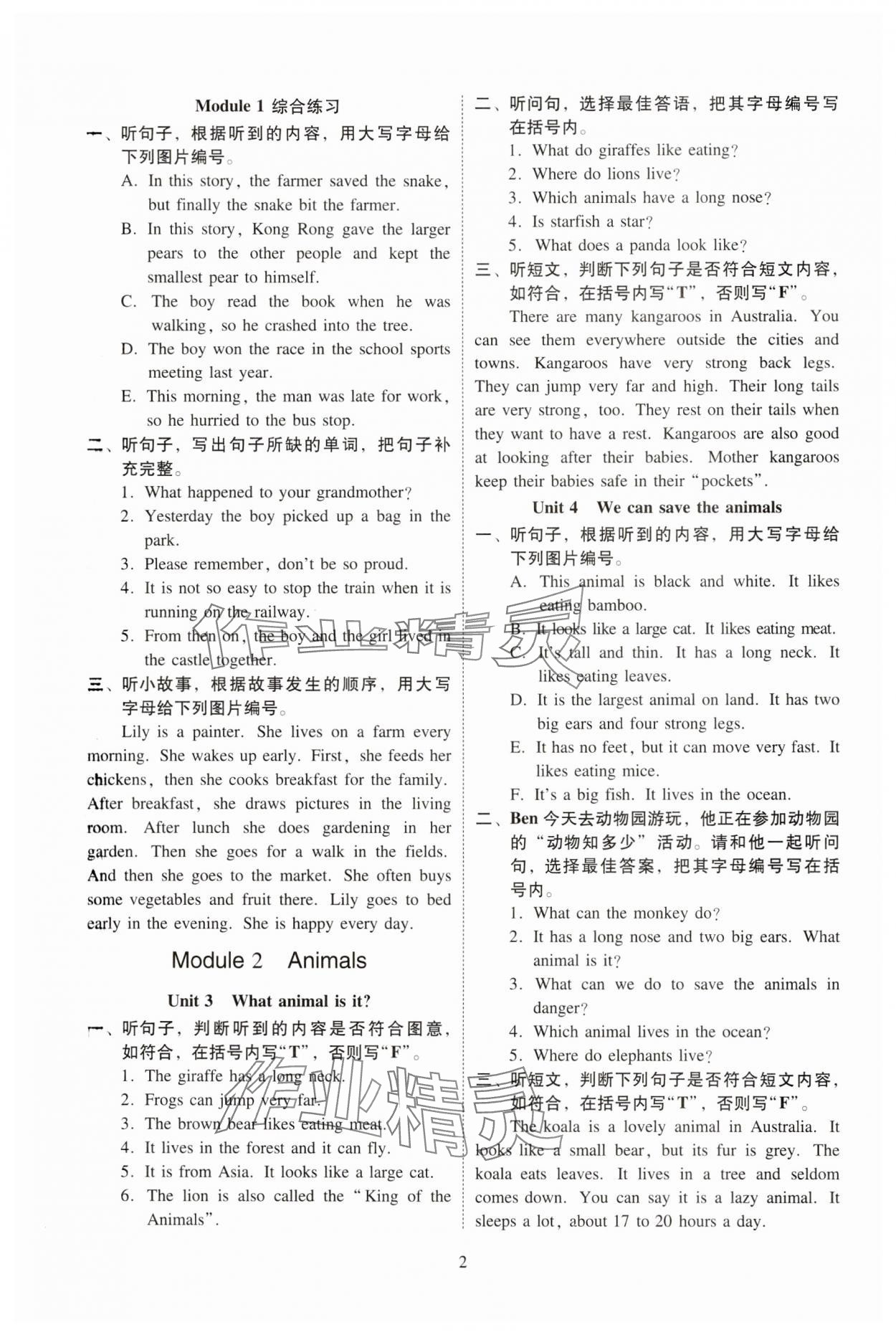 2025年目标实施手册六年级英语下册教科版广州专版 参考答案第2页