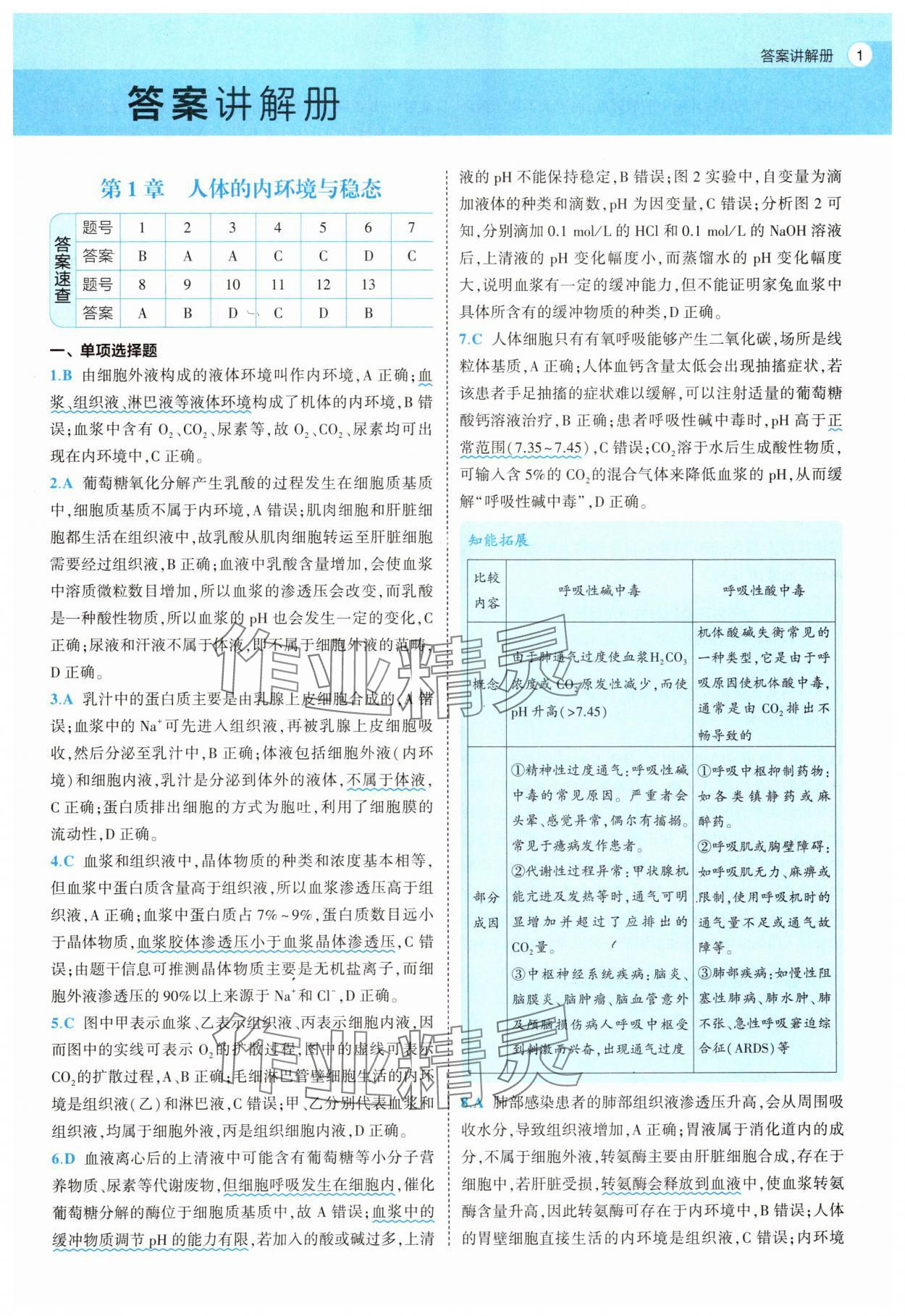 2025年53全優(yōu)卷生物選擇性必修1人教版 第1頁
