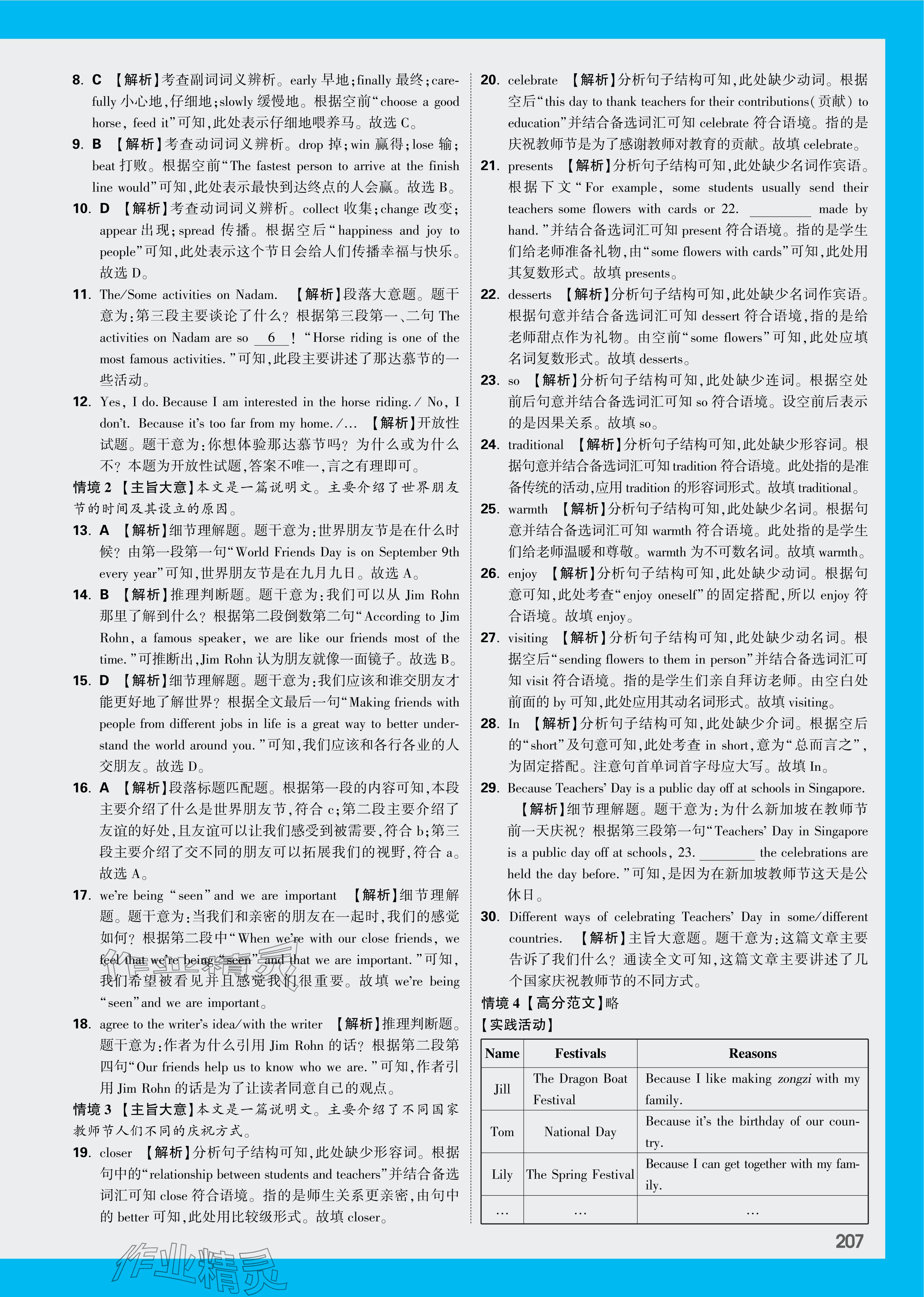2024年萬唯中考情境題九年級英語全一冊人教版 參考答案第9頁