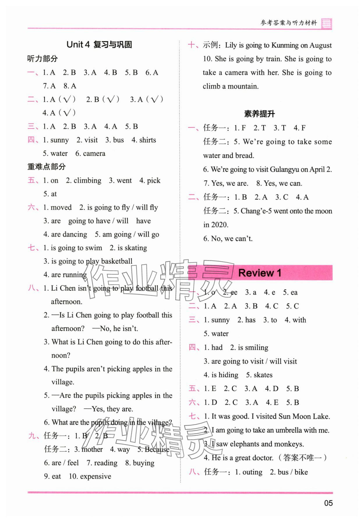 2025年木頭馬分層課課練五年級英語下冊閩教版 參考答案第5頁