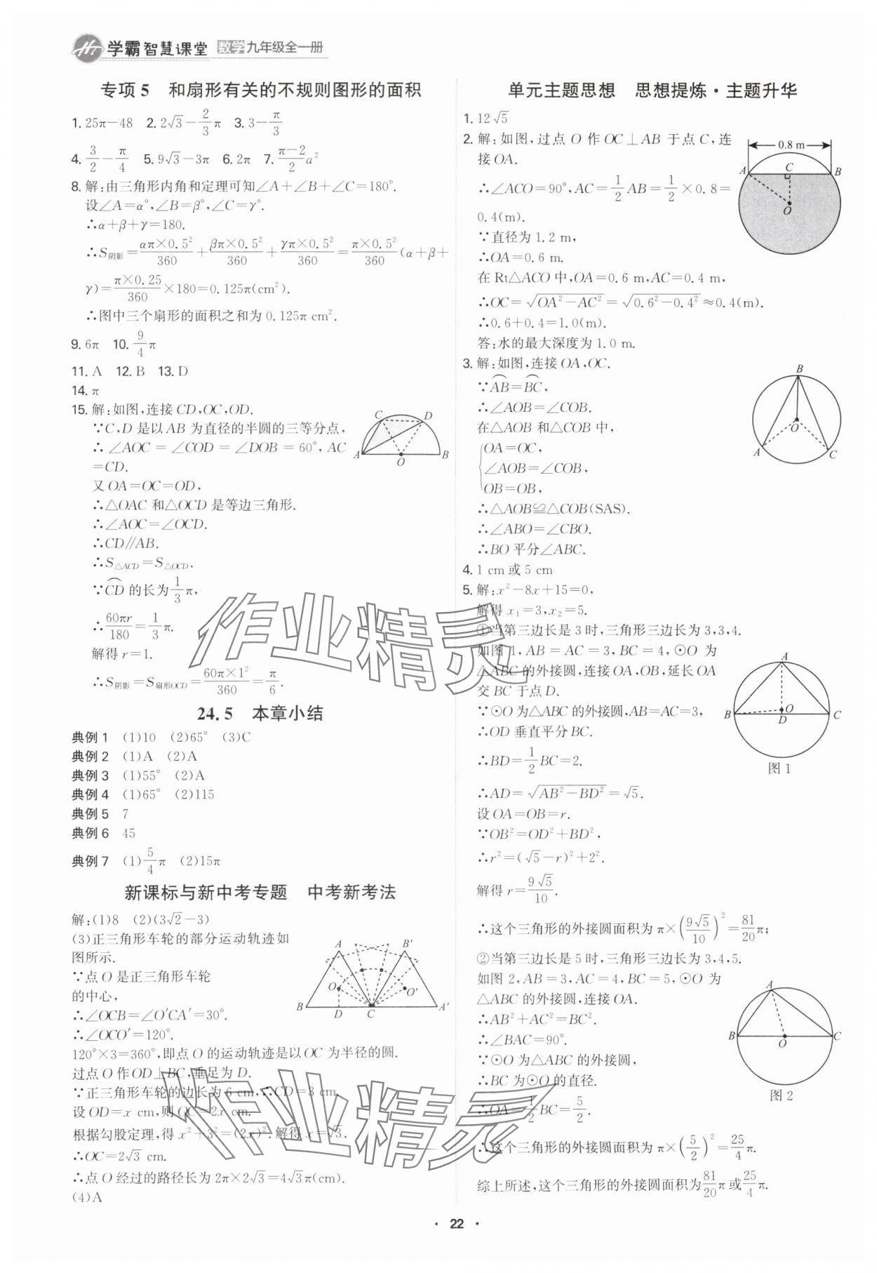 2025年學(xué)霸智慧課堂九年級(jí)數(shù)學(xué)全一冊(cè)人教版 參考答案第21頁