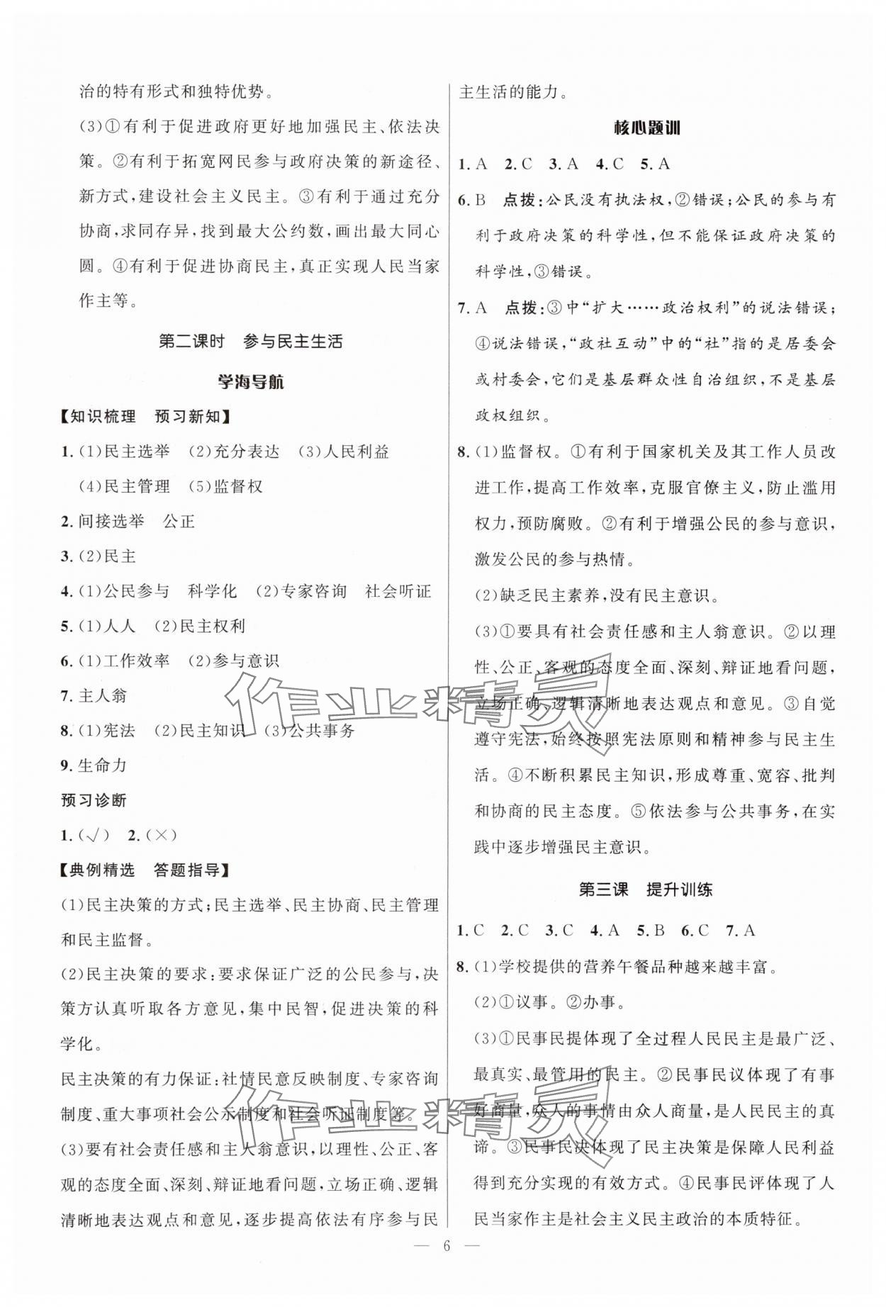 2025年頂尖課課練九年級道德與法治全一冊人教版貴州專版 第6頁