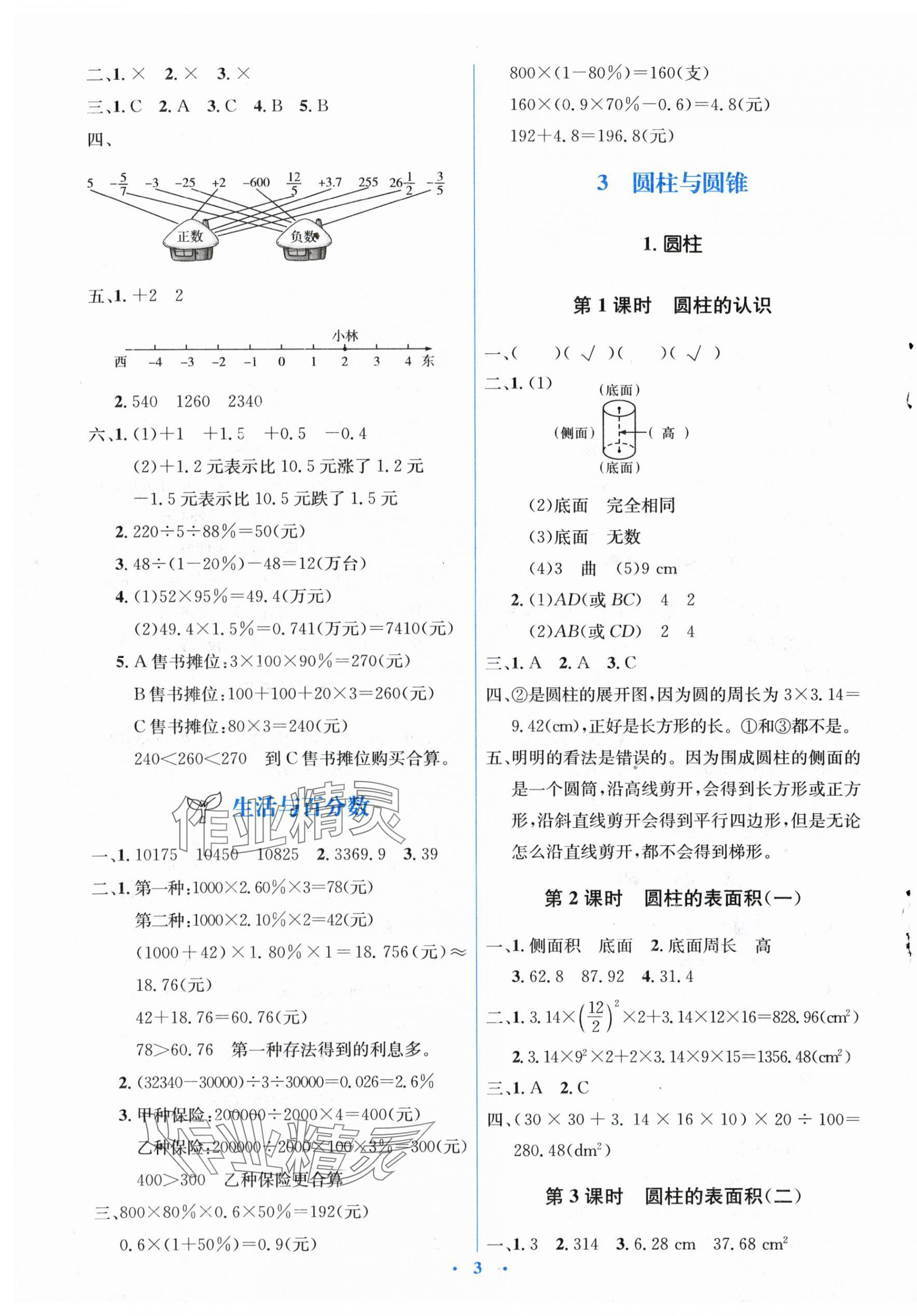 2024年人教金学典同步解析与测评学考练六年级数学下册人教版 第3页