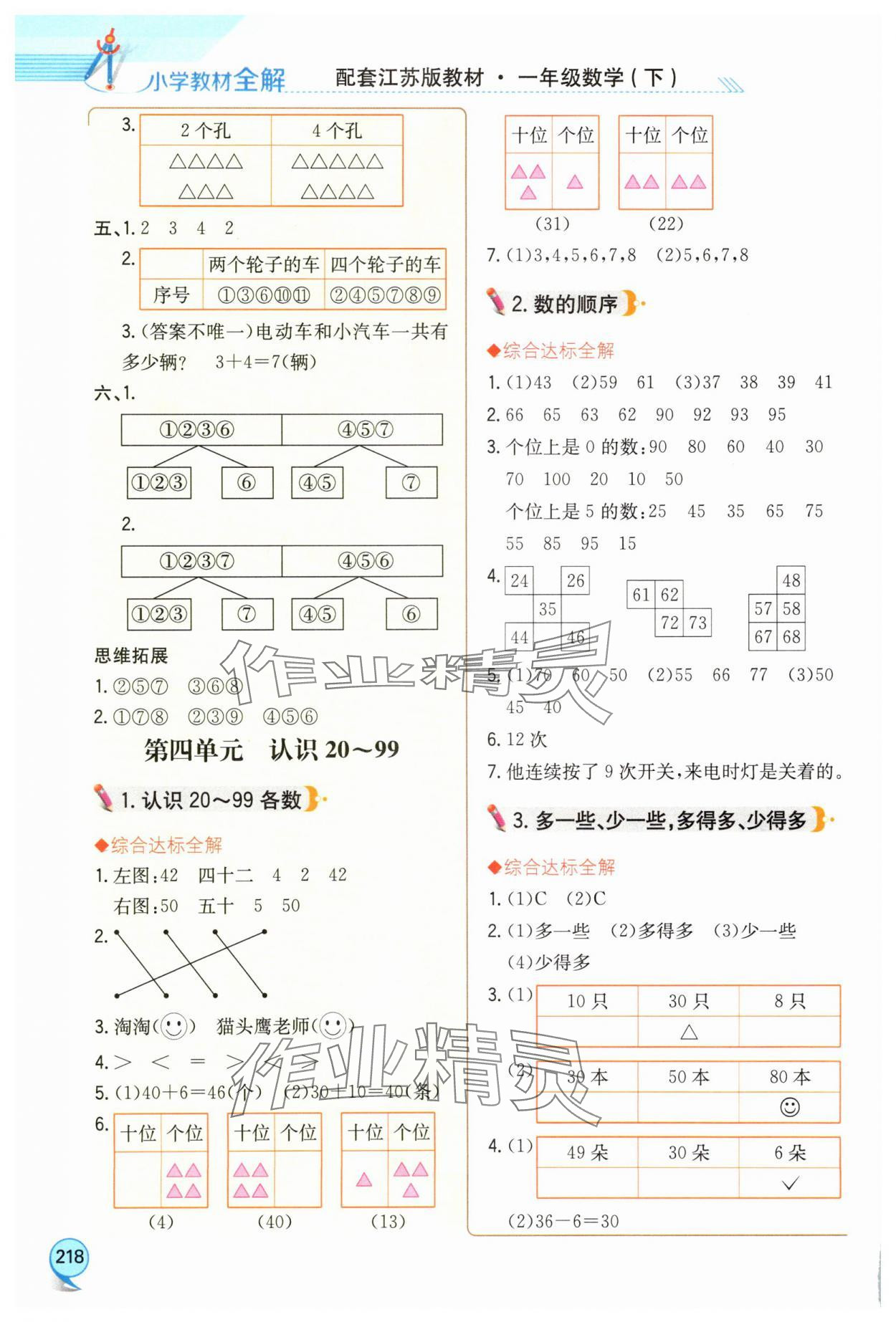 2025年教材全解一年级数学下册苏教版 第6页