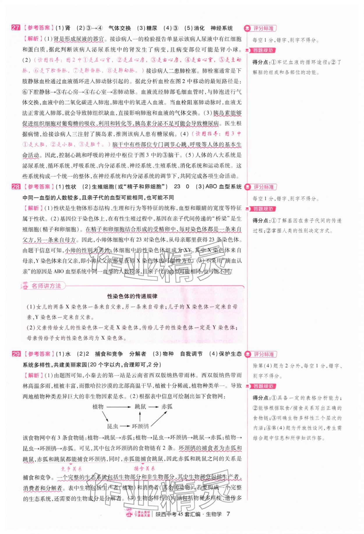 2026年金考卷45套汇编生物中考人教版陕西专版&nbsp;第7页