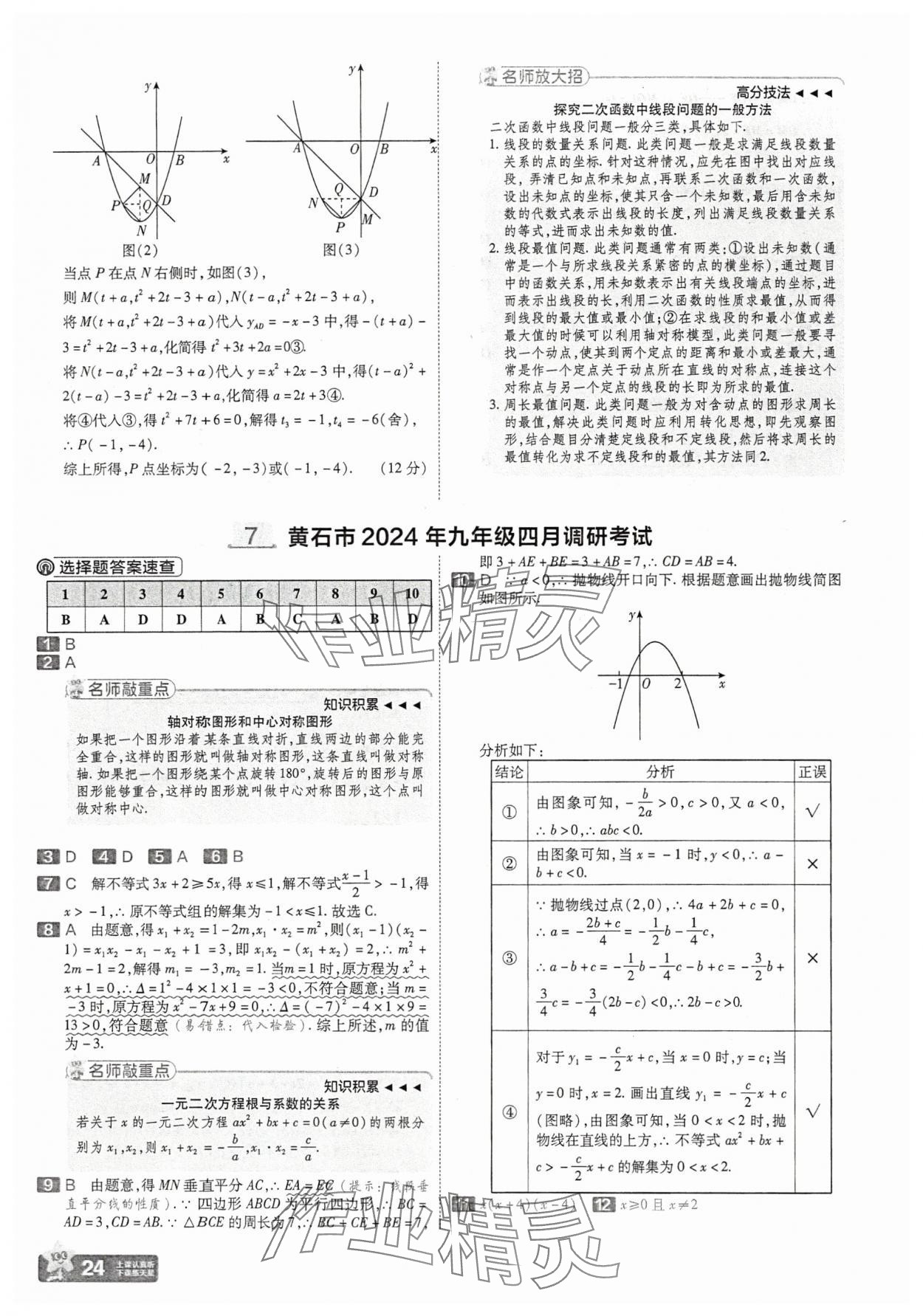 2025年金考卷45套匯編數(shù)學(xué)湖北專版 參考答案第24頁