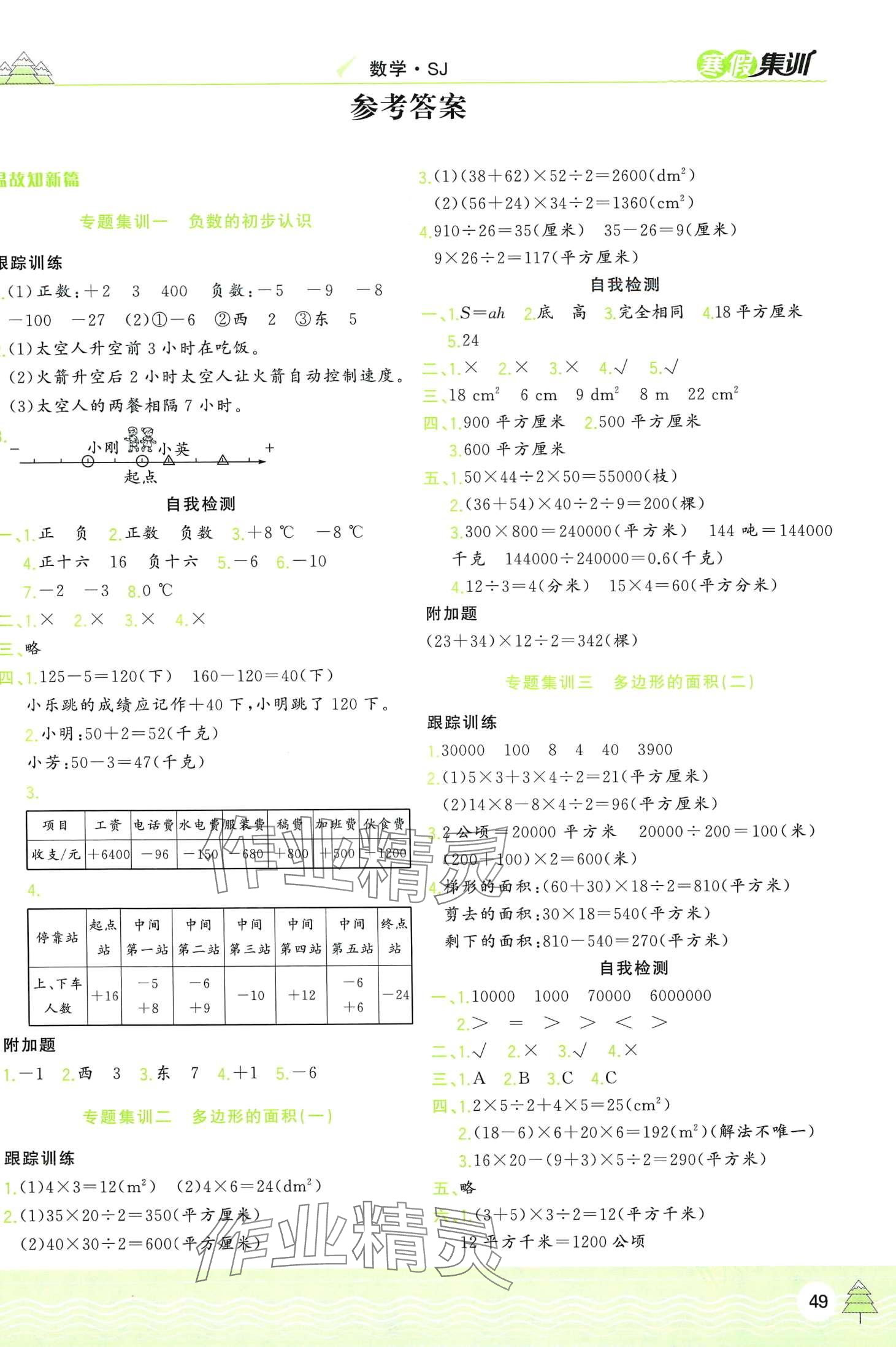 2024年寒假集訓(xùn)合肥工業(yè)大學(xué)出版社五年級(jí)數(shù)學(xué)人教版 第1頁