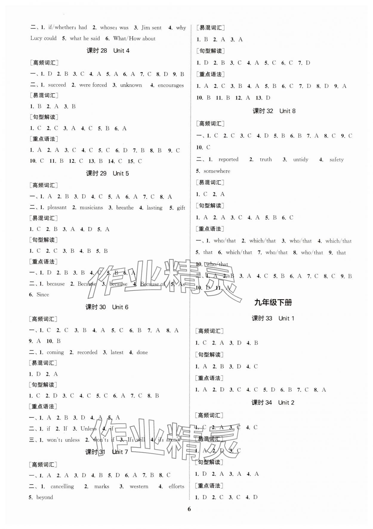 2025年通城1典中考复习方略英语宿迁专版 参考答案第5页