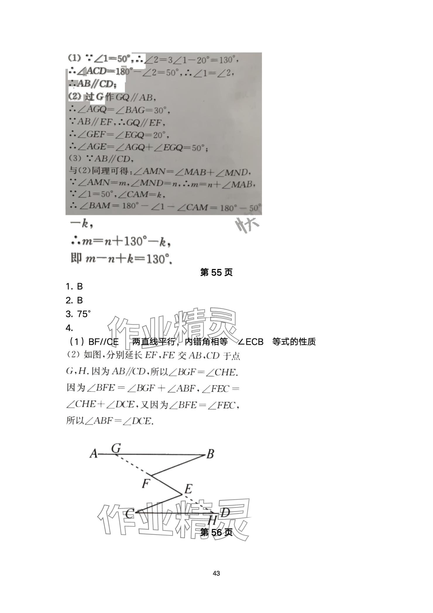 2025年巅峰对决第一轮复习数学重庆专版&nbsp;参考答案第43页