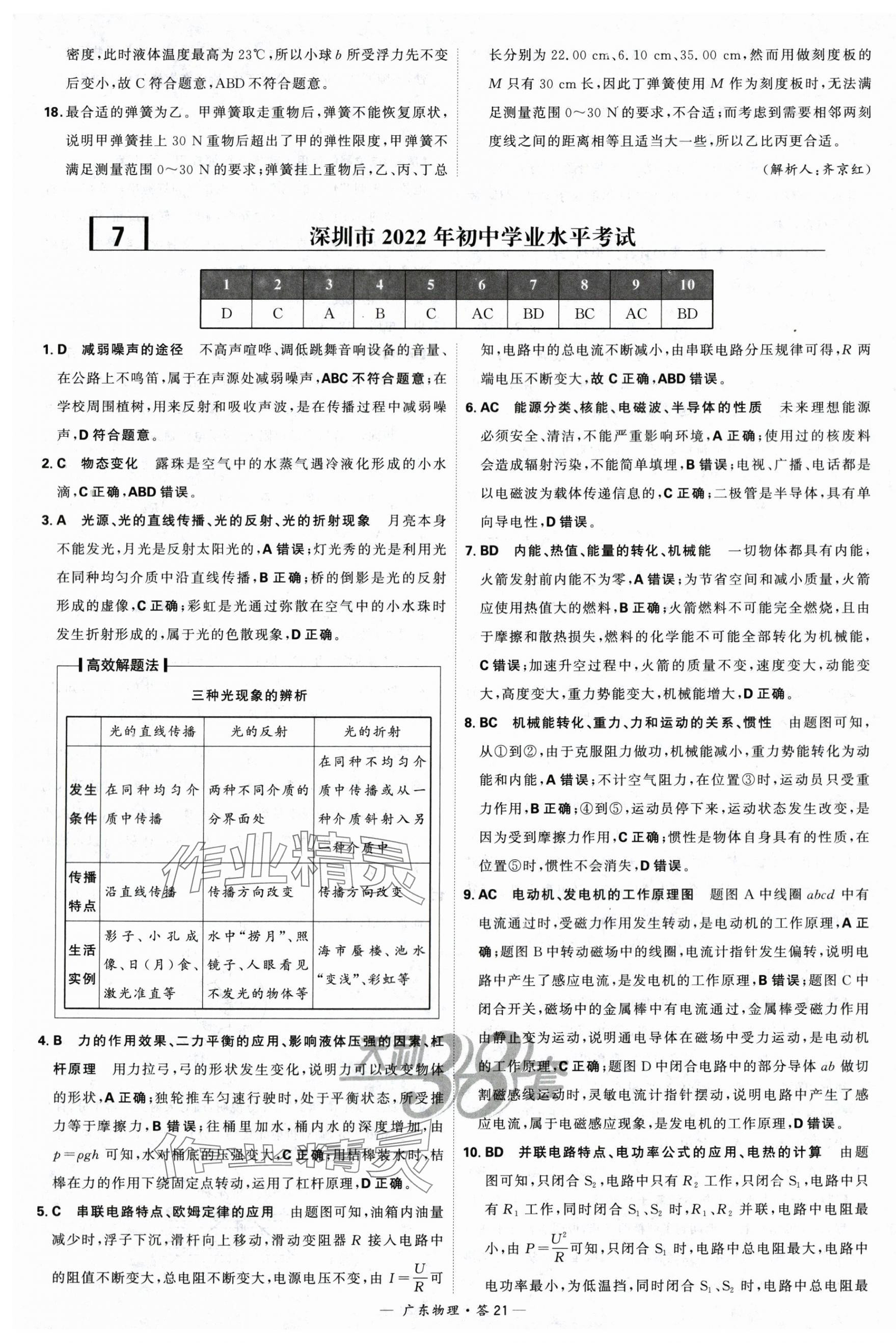 2024年天利38套中考試題精選物理廣東專版 第21頁