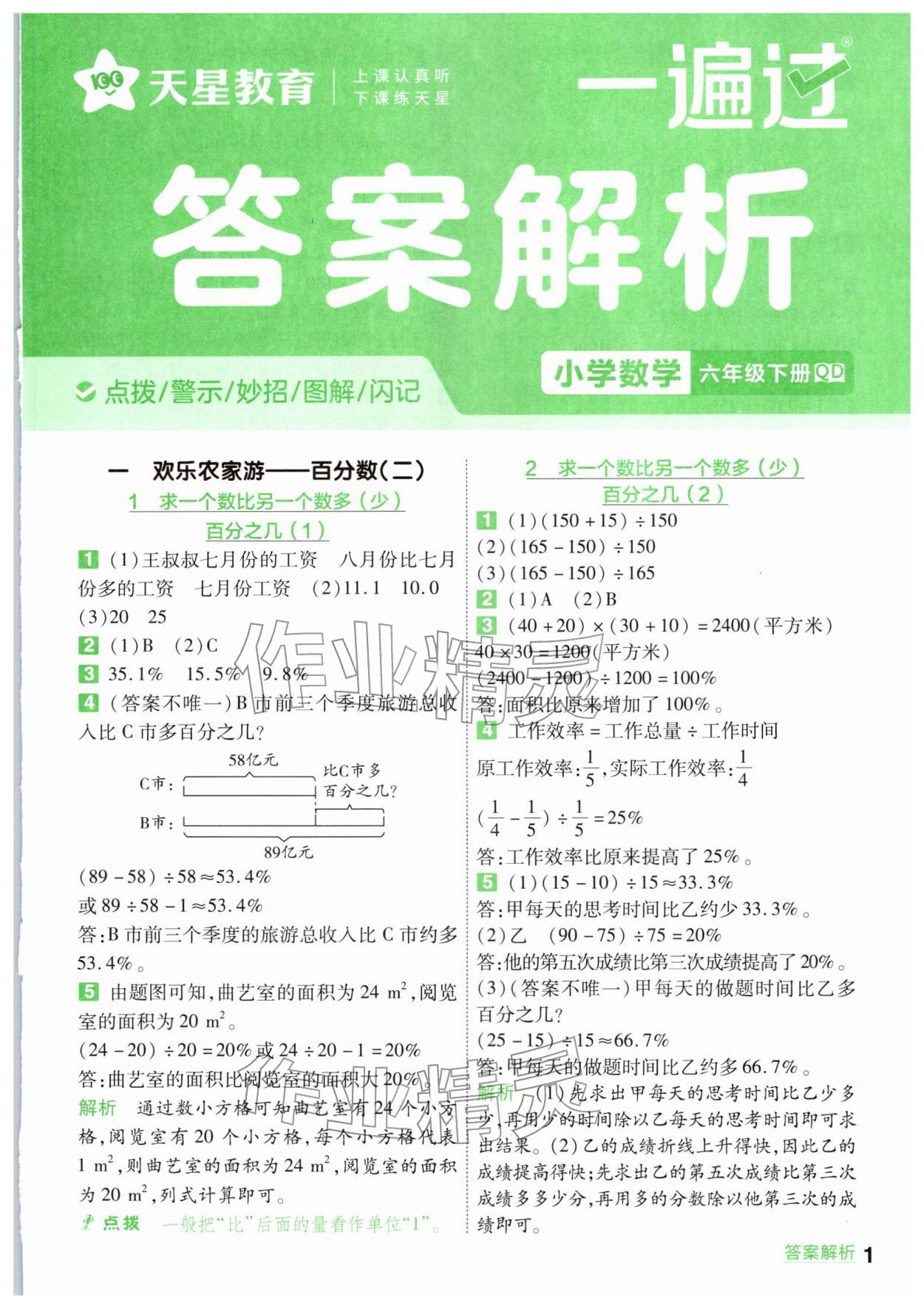 2026年一遍过六年级数学下册青岛版&nbsp;第1页