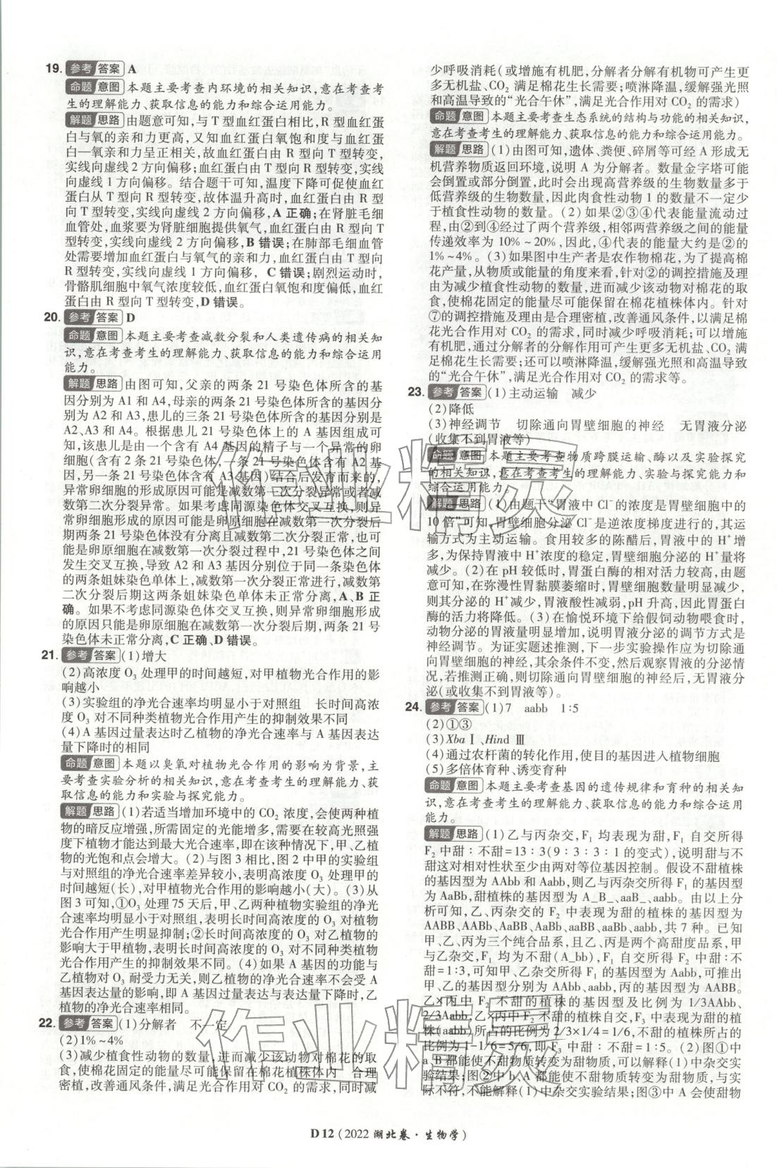 2026年新高考5年真題生物湖北專版&nbsp;第12頁
