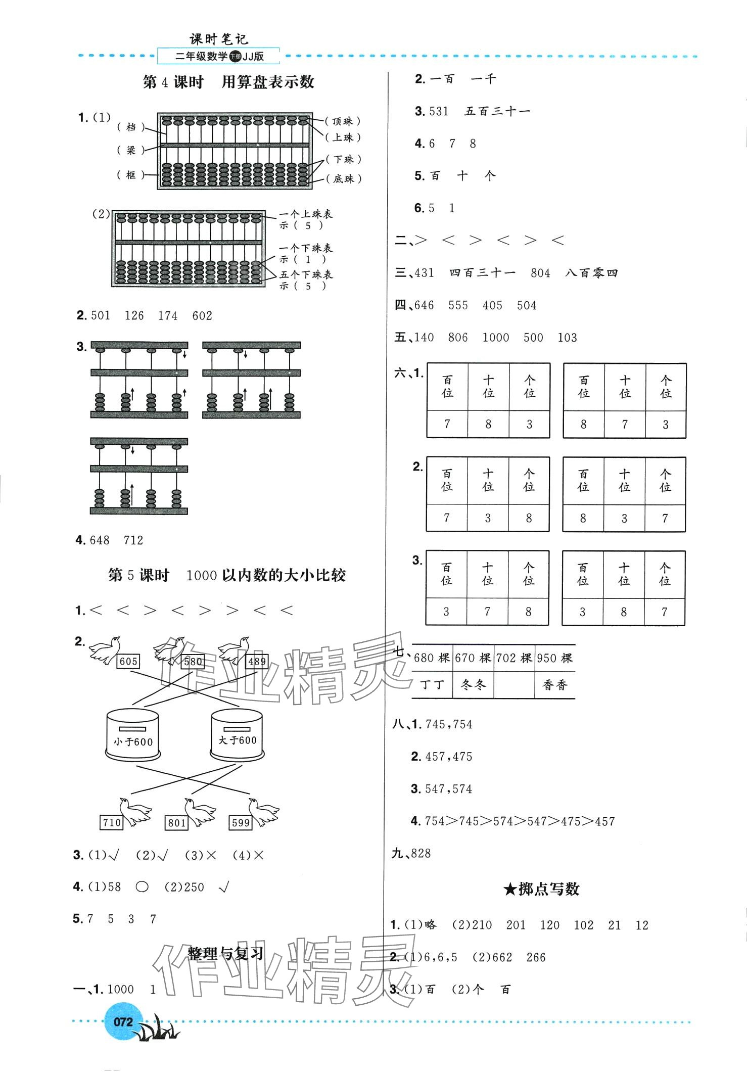 2024年課時練課時筆記二年級數(shù)學(xué)下冊冀教版 第4頁