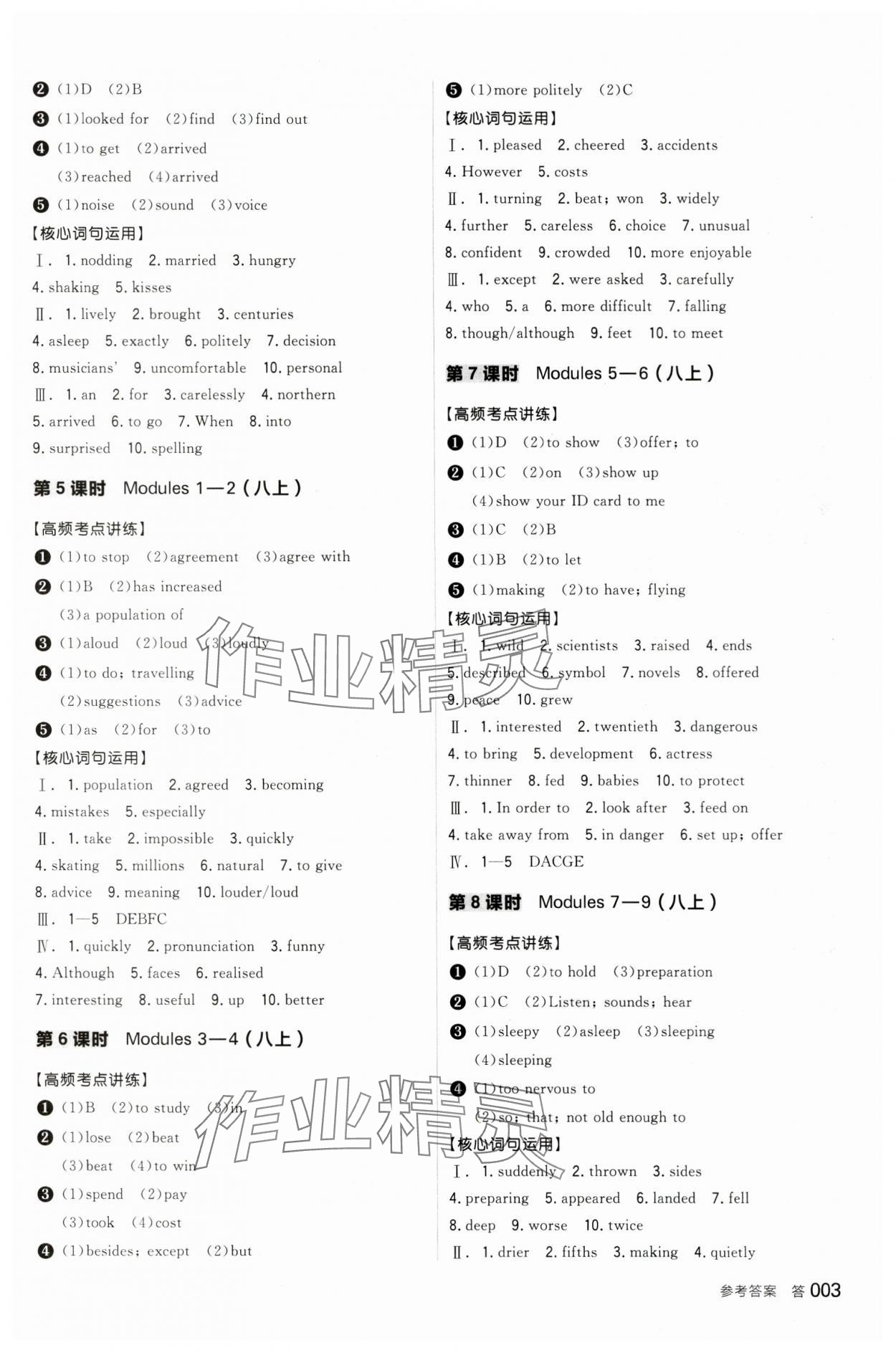 2024年全品中考復(fù)習(xí)方案英語(yǔ)外研版 參考答案第2頁(yè)