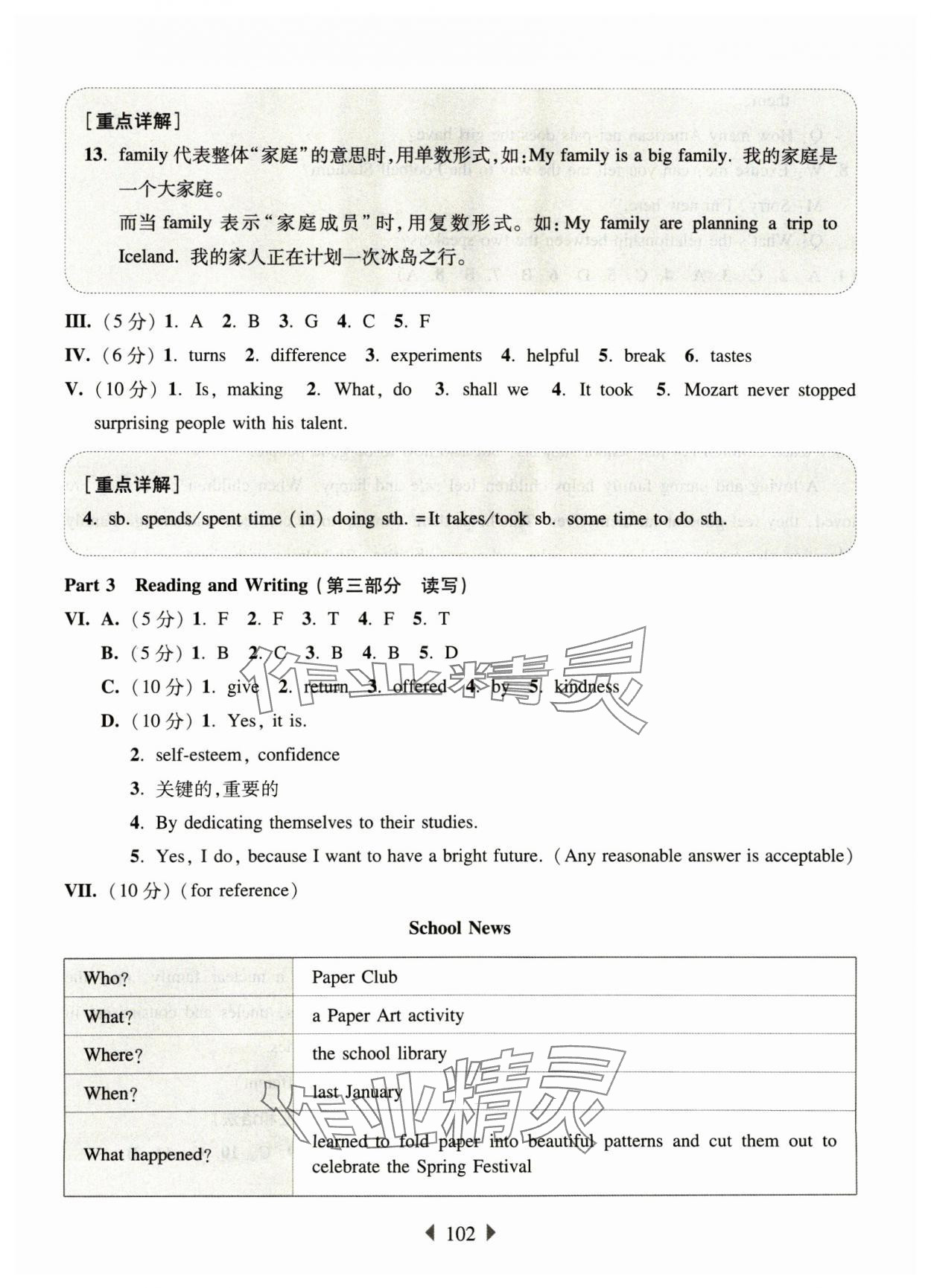 2024年华东师大版一课一练六年级英语上册沪教版增强版五四制 参考答案第8页