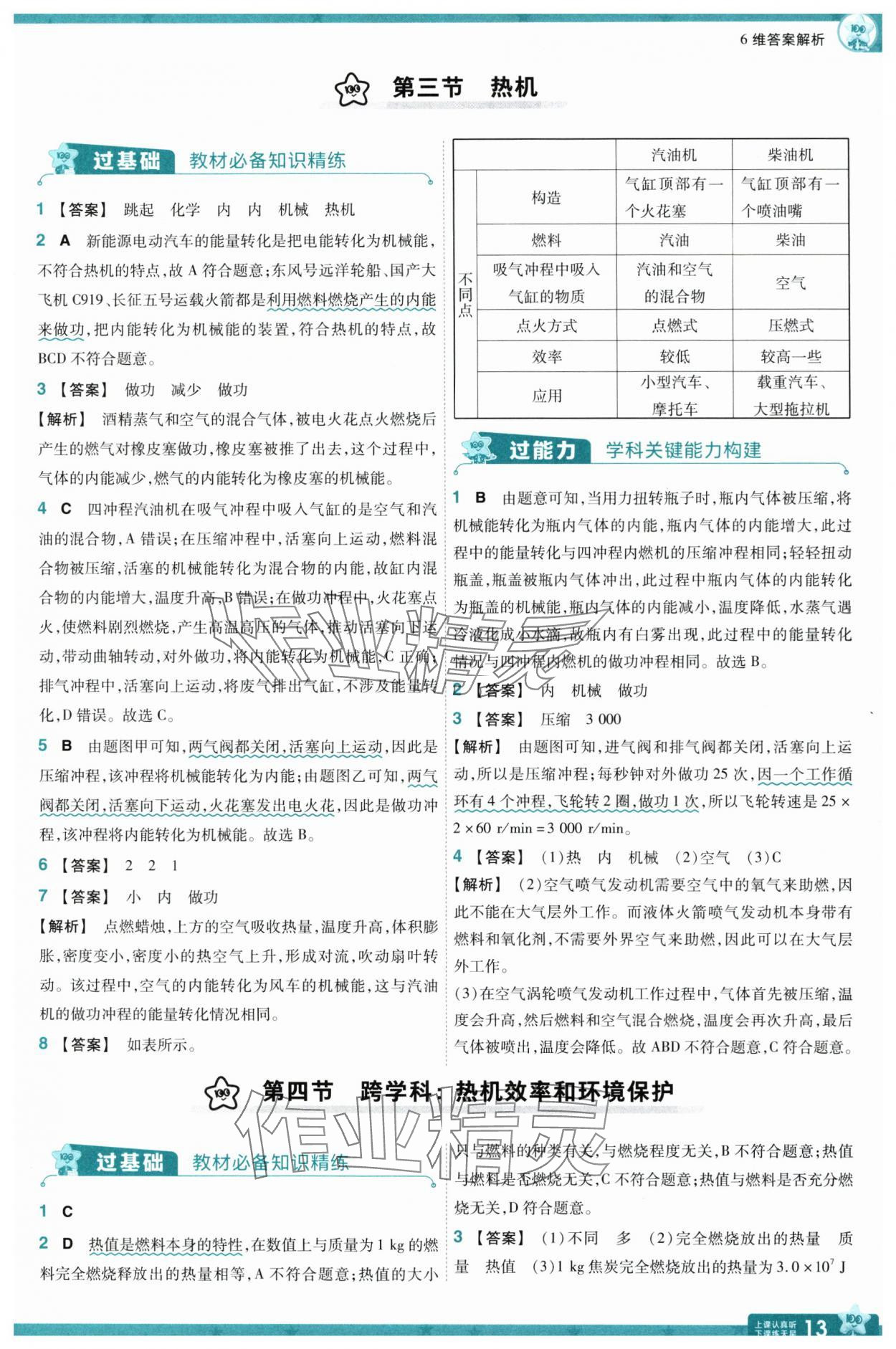 2025年一遍過九年級物理全一冊滬科版 參考答案第13頁