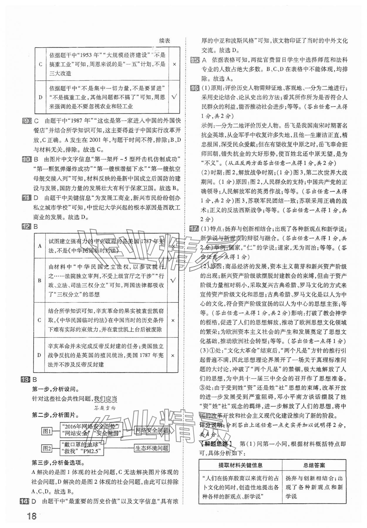 2024年金考卷中考45套匯編歷史山西專版 參考答案第18頁(yè)