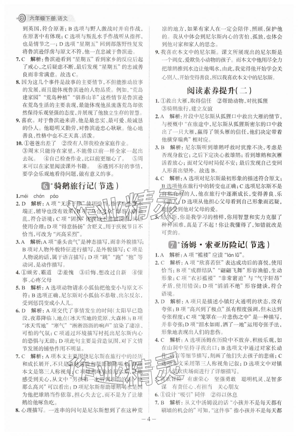 2025年核心素養(yǎng)天天練六年級(jí)語(yǔ)文下冊(cè)人教版福建專(zhuān)版 第4頁(yè)
