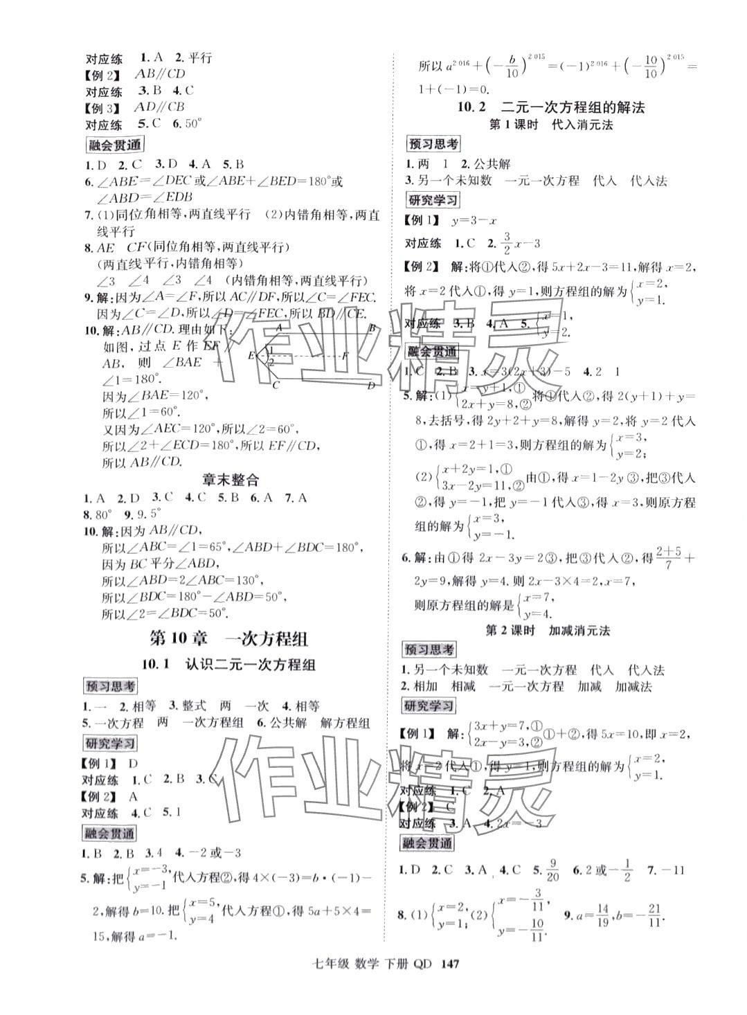 2024年名師名題海南出版社七年級(jí)數(shù)學(xué)下冊(cè)青島版 第3頁(yè)