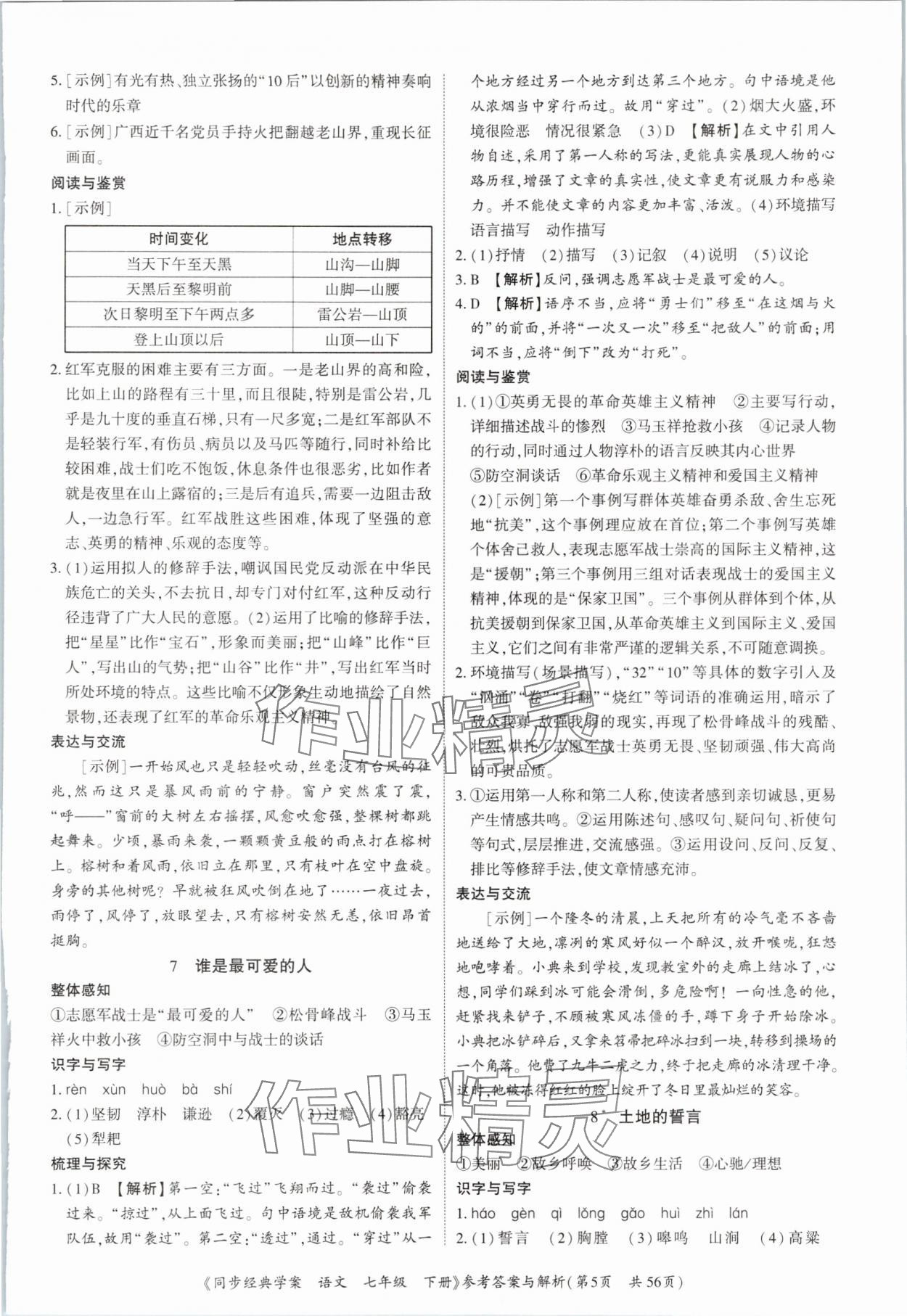 2025年同步經典學案七年級語文下冊人教版深圳專版 第5頁