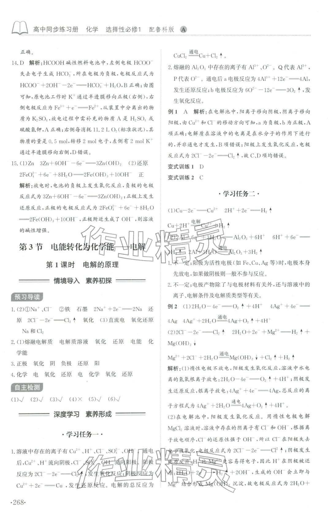 2025年同步练习册山东科学技术出版社高中化学选择性必修第一册鲁科版A专版山东专版&nbsp;第8页