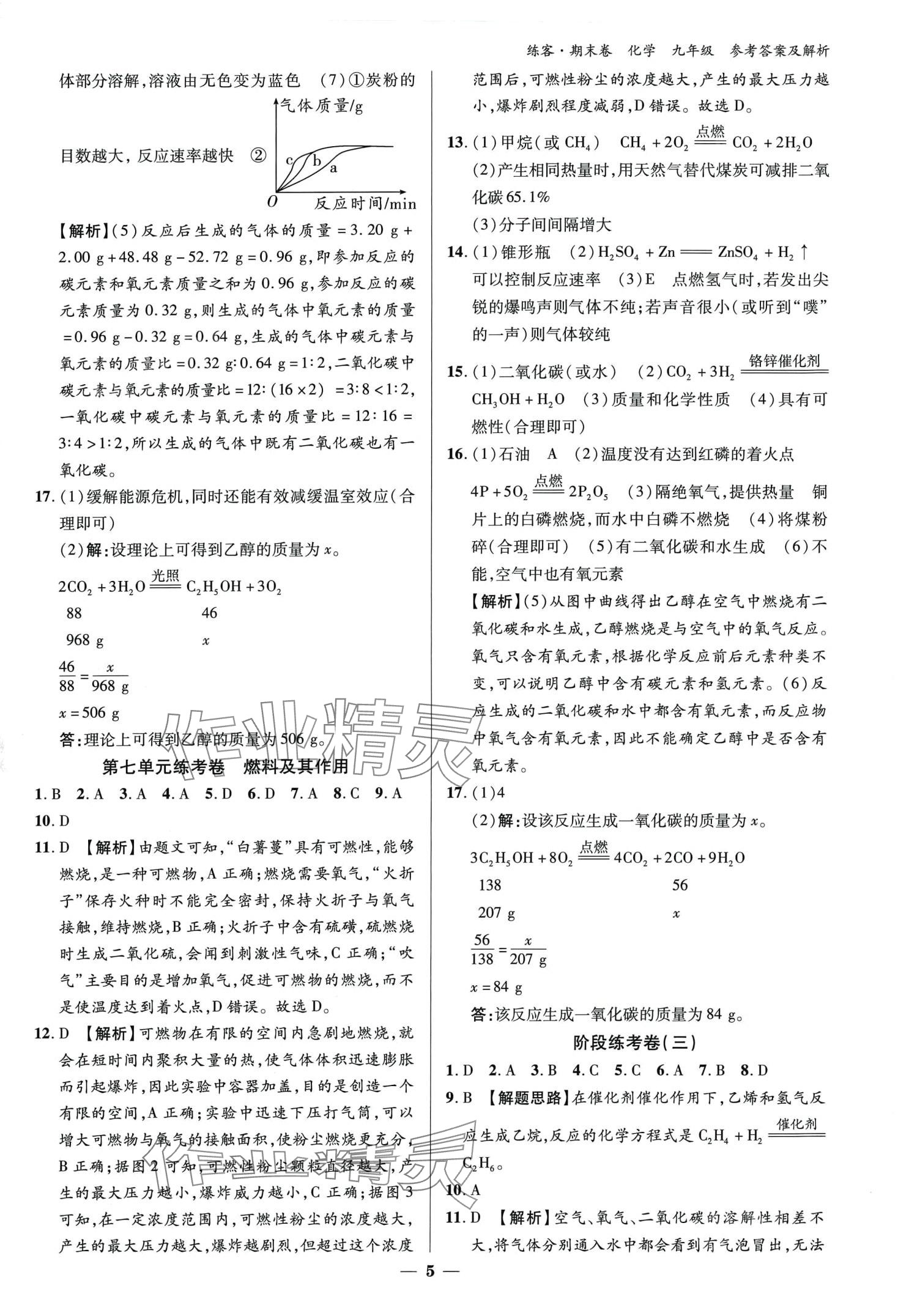 2024年練客單元期末大練考化學(xué)中考安徽專版 第5頁