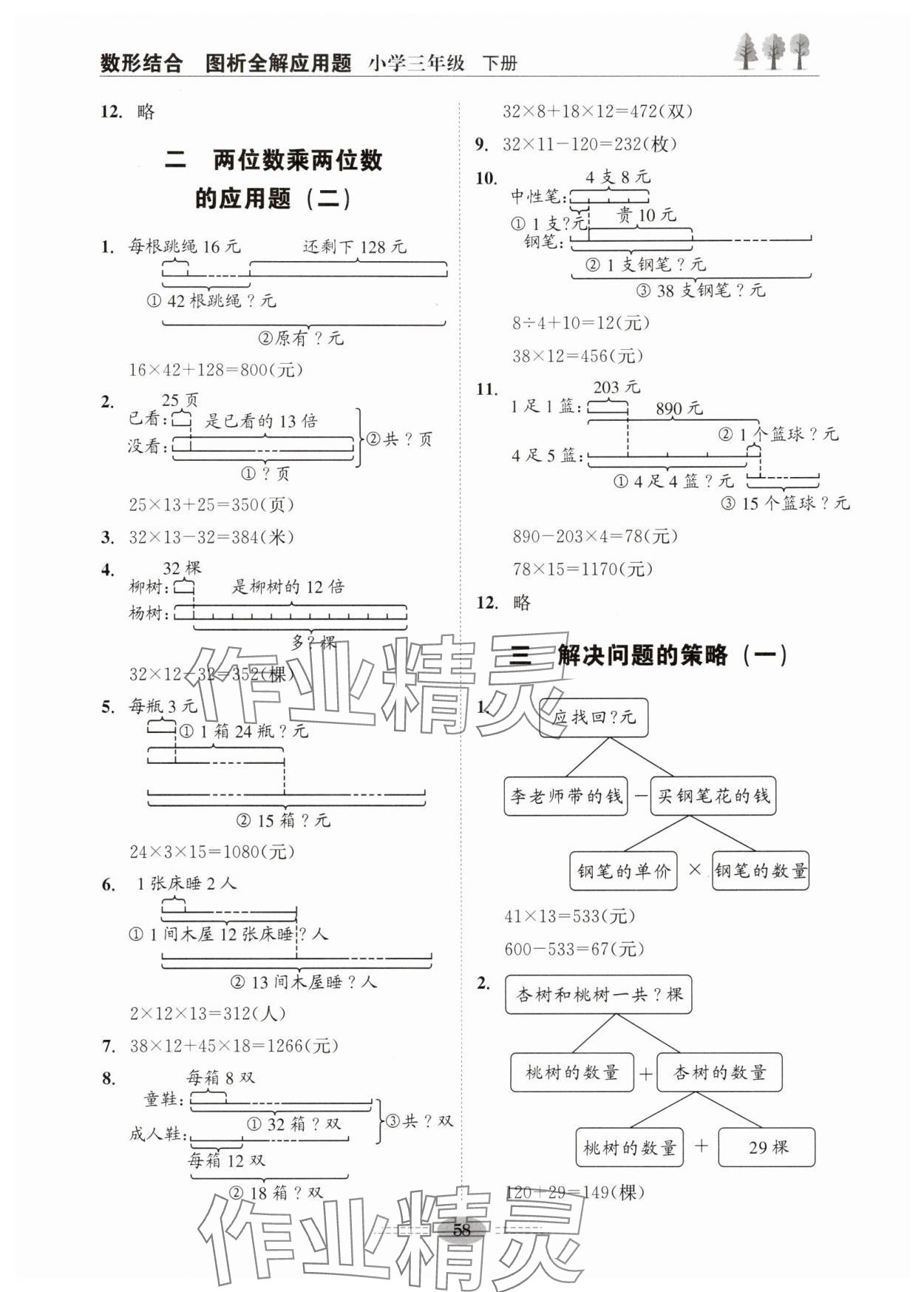 2025年數(shù)形結(jié)合圖析全解應用題三年級數(shù)學下冊蘇教版 第2頁