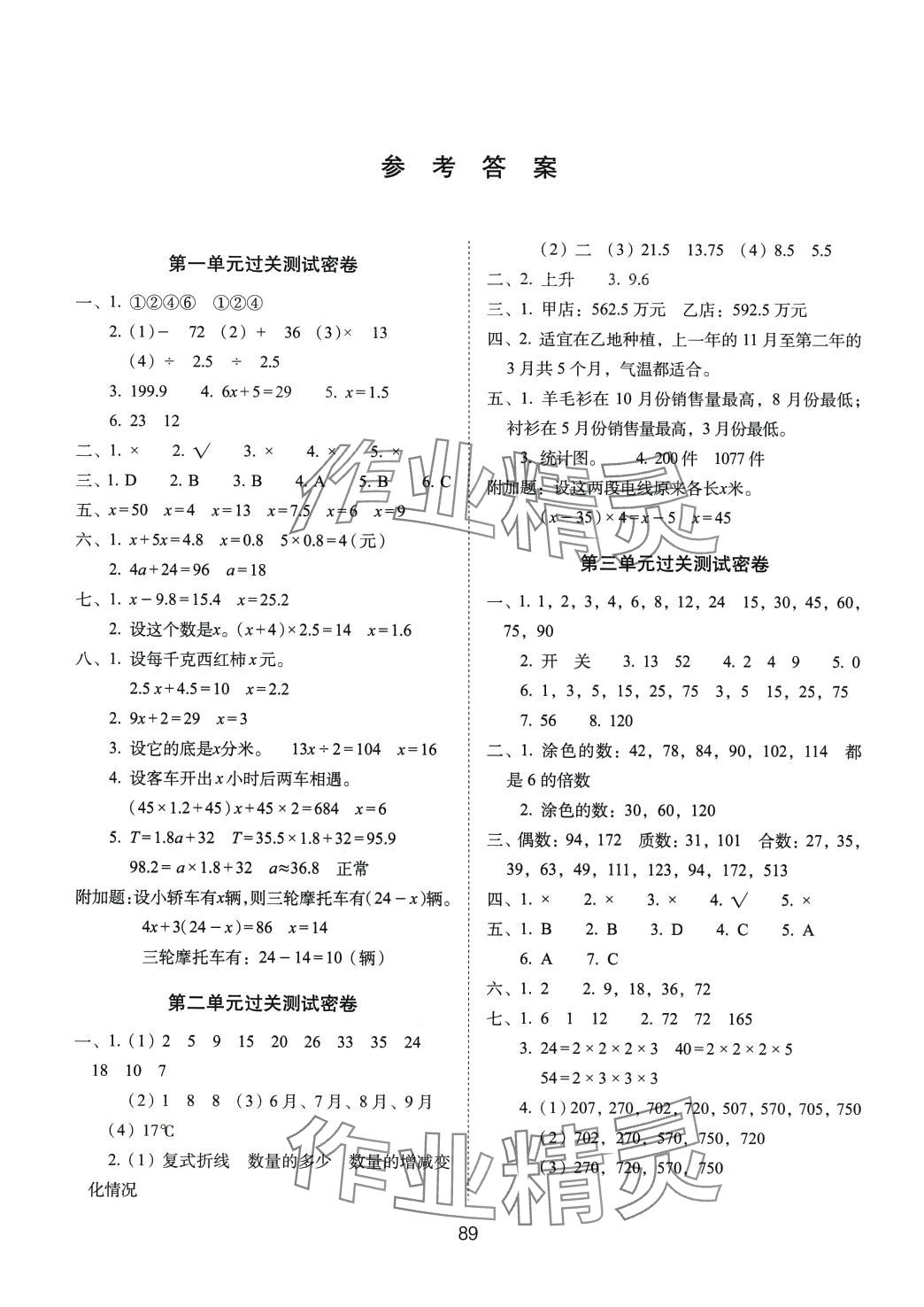 2024年期末冲刺100分完全试卷五年级数学下册苏教版 第1页