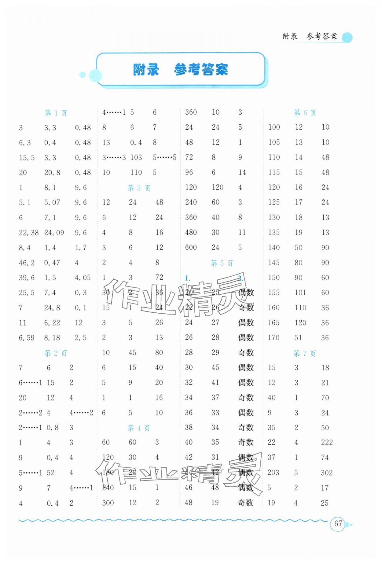 2025年黄冈小状元口算速算练习册五年级数学下册人教版 第1页