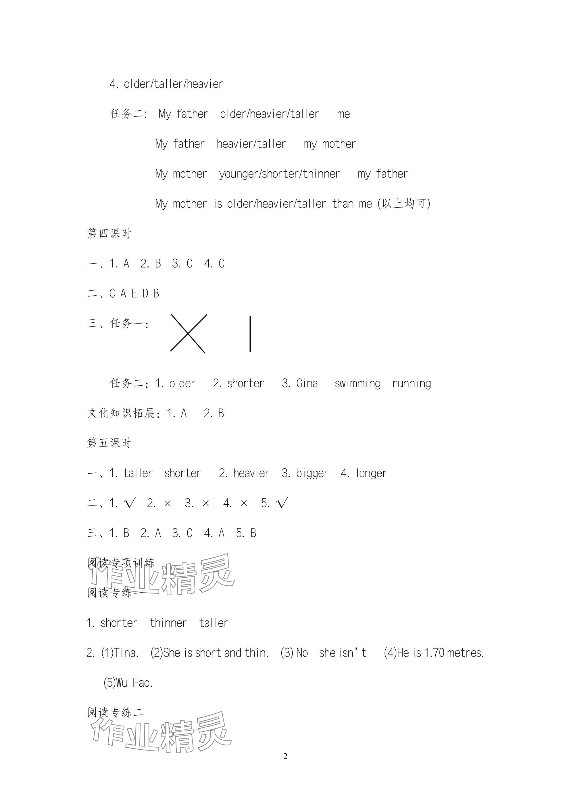 2025年新课标学习方法指导丛书六年级英语下册人教版 参考答案第2页