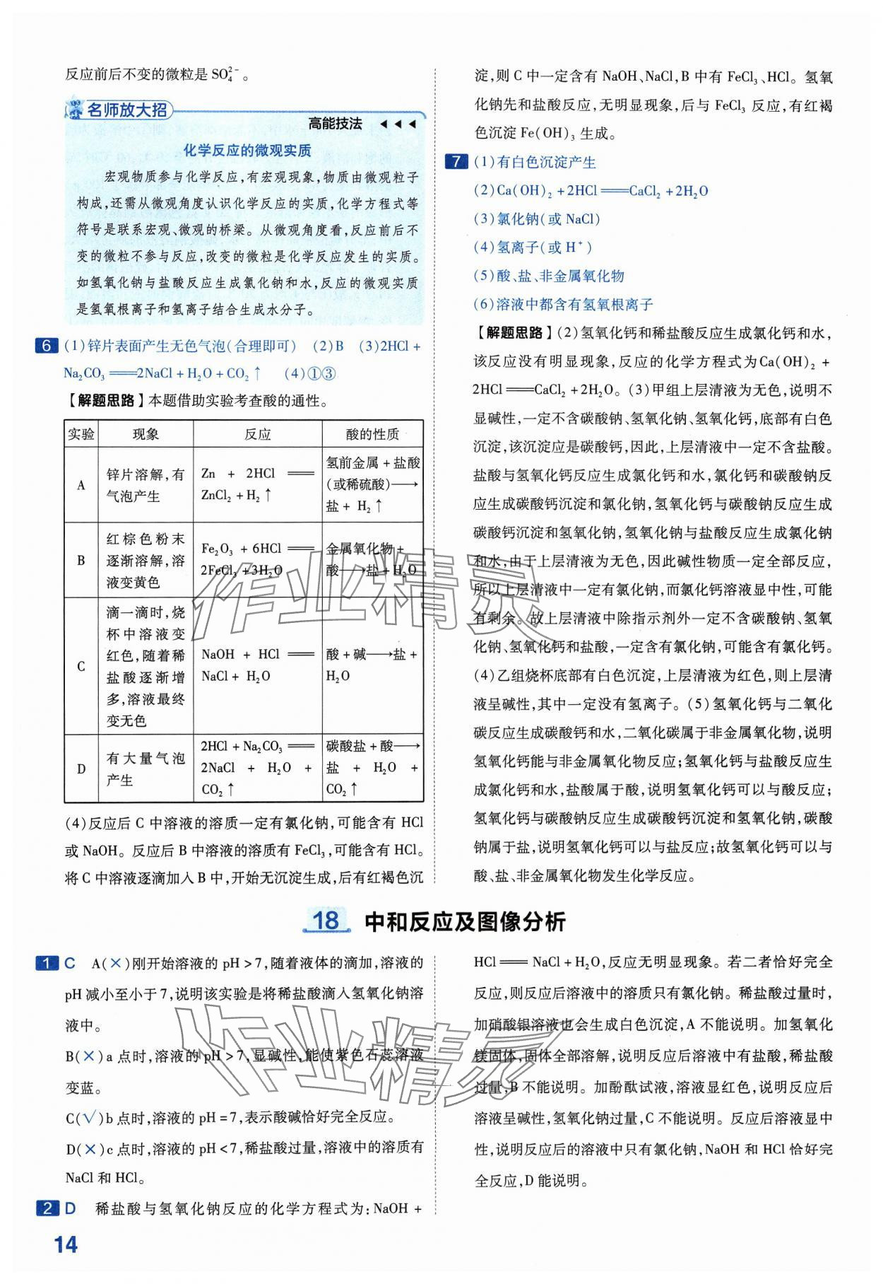 2024年金考卷中考45套匯編化學(xué)山西專(zhuān)版紫色封面 參考答案第14頁(yè)