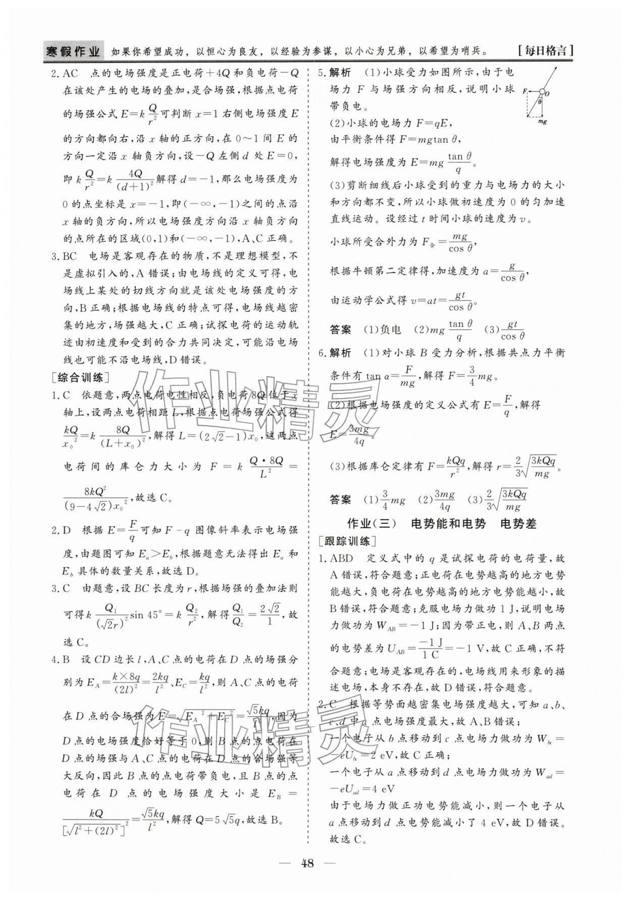 2026年寒假作業(yè)山東美術(shù)出版社高二物理&nbsp;第2頁